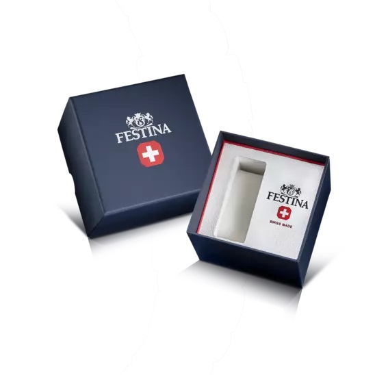 Festina Herren Armbanduhr "Swiss Made" Rivé F20078/1 Edelstahl dunkelblau IP