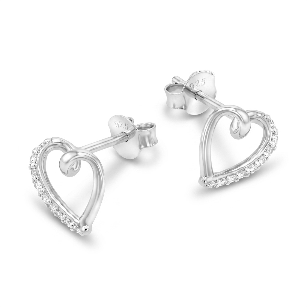 Tom Tailor Damen Ohrstecker 2101817 Silber 925 Herz-Motiv mit synth. Zirkonia