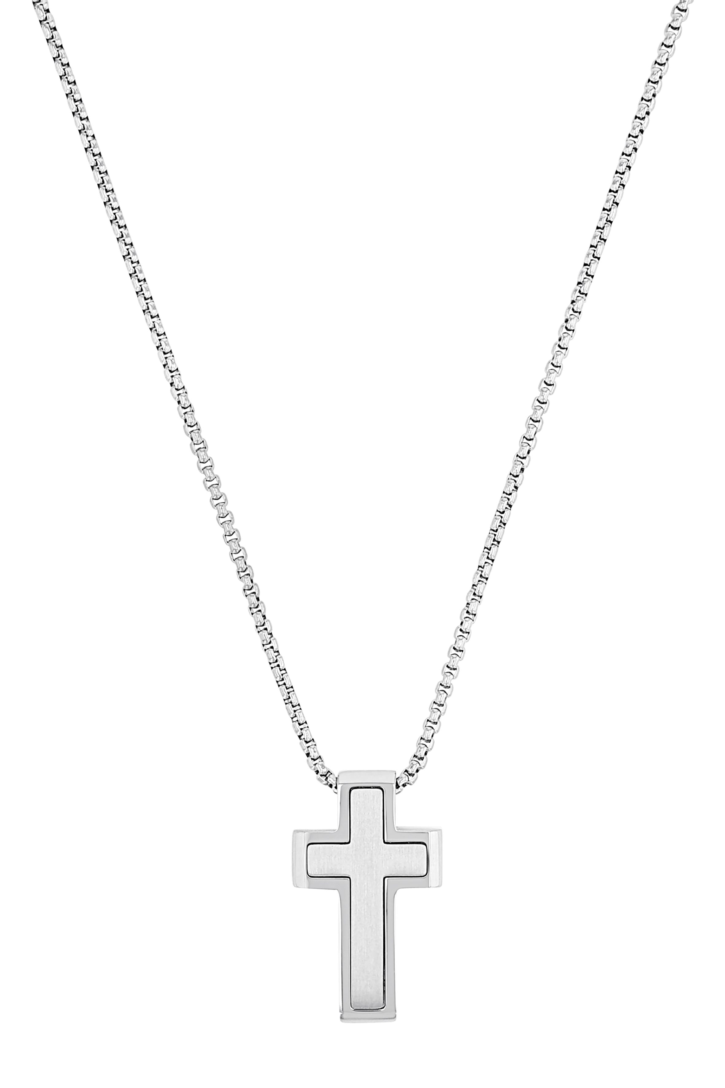 s.Oliver Herren Halskette 2035529 mit Anhänger Kreuz Edelstahl