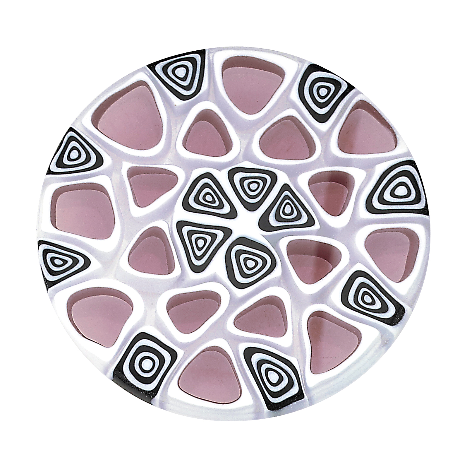 CEM Coins CS009/CS010 Anhänger Edelstahl Muranoglas rosa schwarz