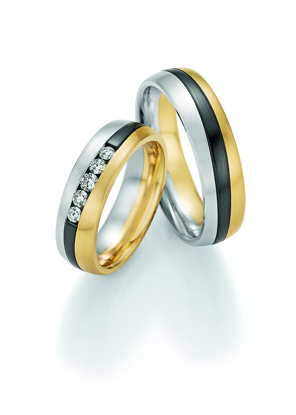 Eheringe Trauringe Black & Gold 14-10090 / 14-10100