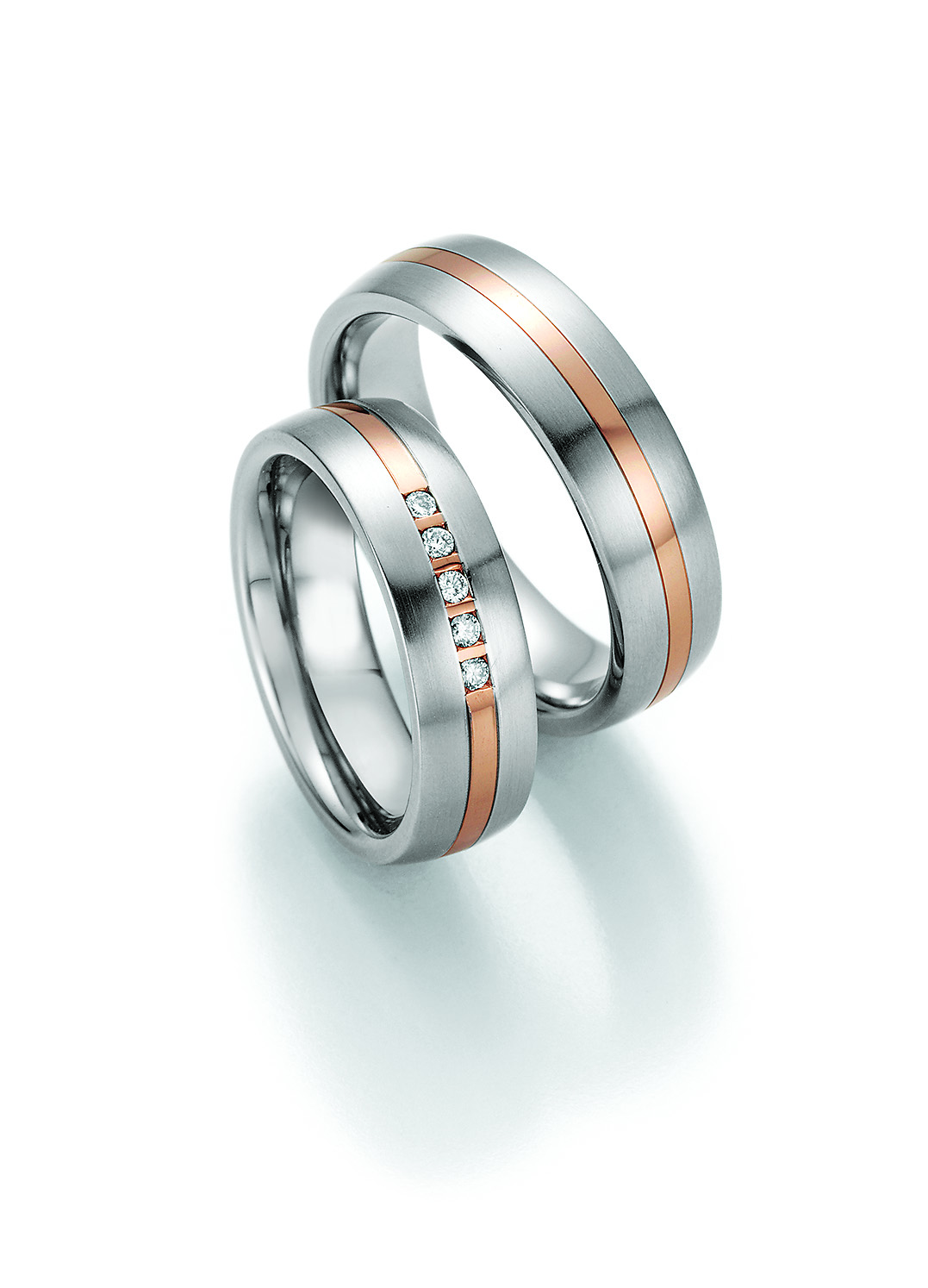 Eheringe Trauringe White Style Steel and Gold Sensation 585 Brilliant 88-60050 / 88-60060