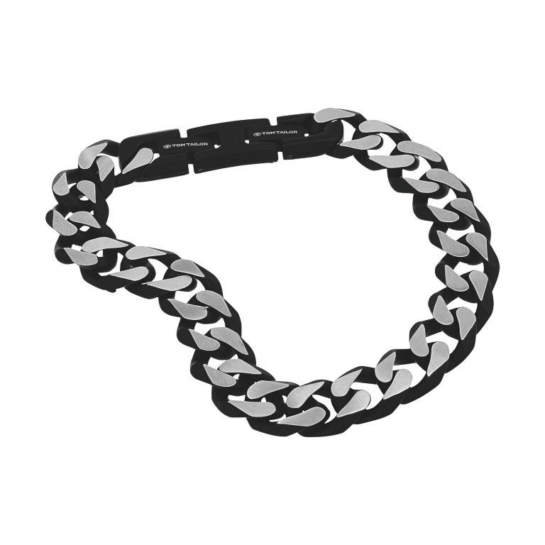 Tom Tailor Herren Armband 2100635 Panzergliederung Edelstahl bicolor schwarz 