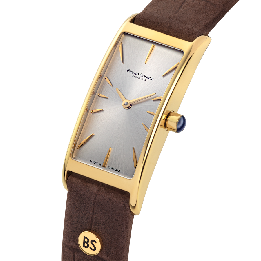 Bruno Söhnle Damen Armbanduhr 17-33088-243 Nuvola III Edelstahl gold IP Lederband braun
