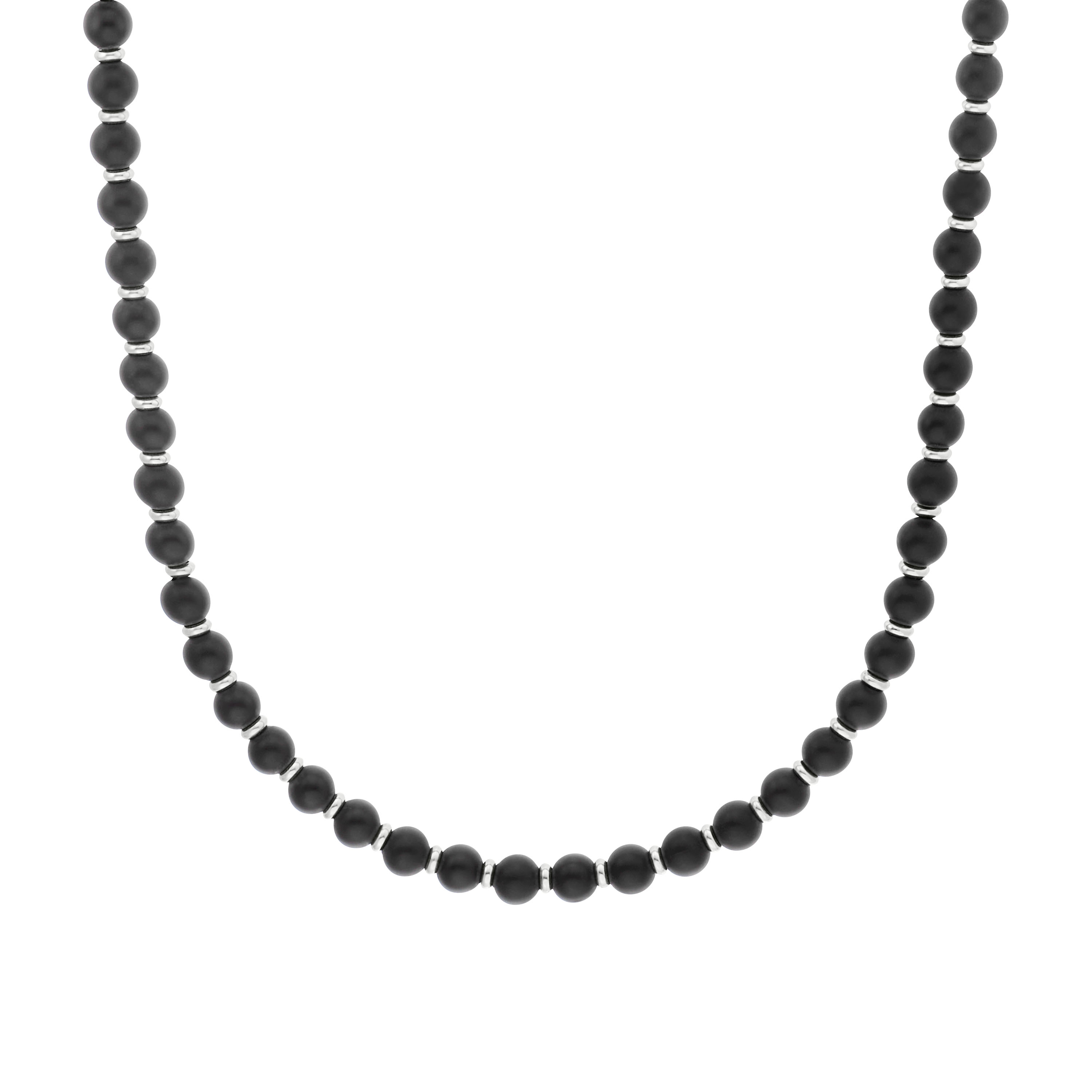 s.Oliver Halskette 2038004 Edelstahl mit Achatkugeln schwarz