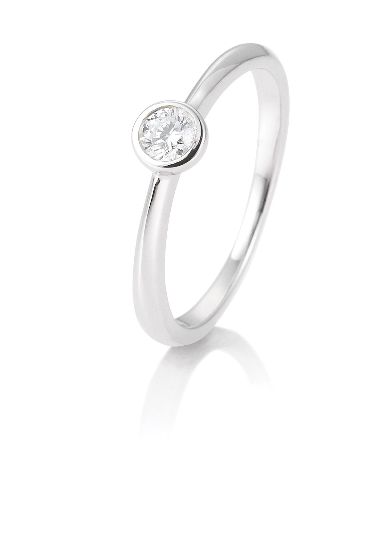 Breuning Solitaire Ring 41/85128-6 Brillant Zarge Weißgold