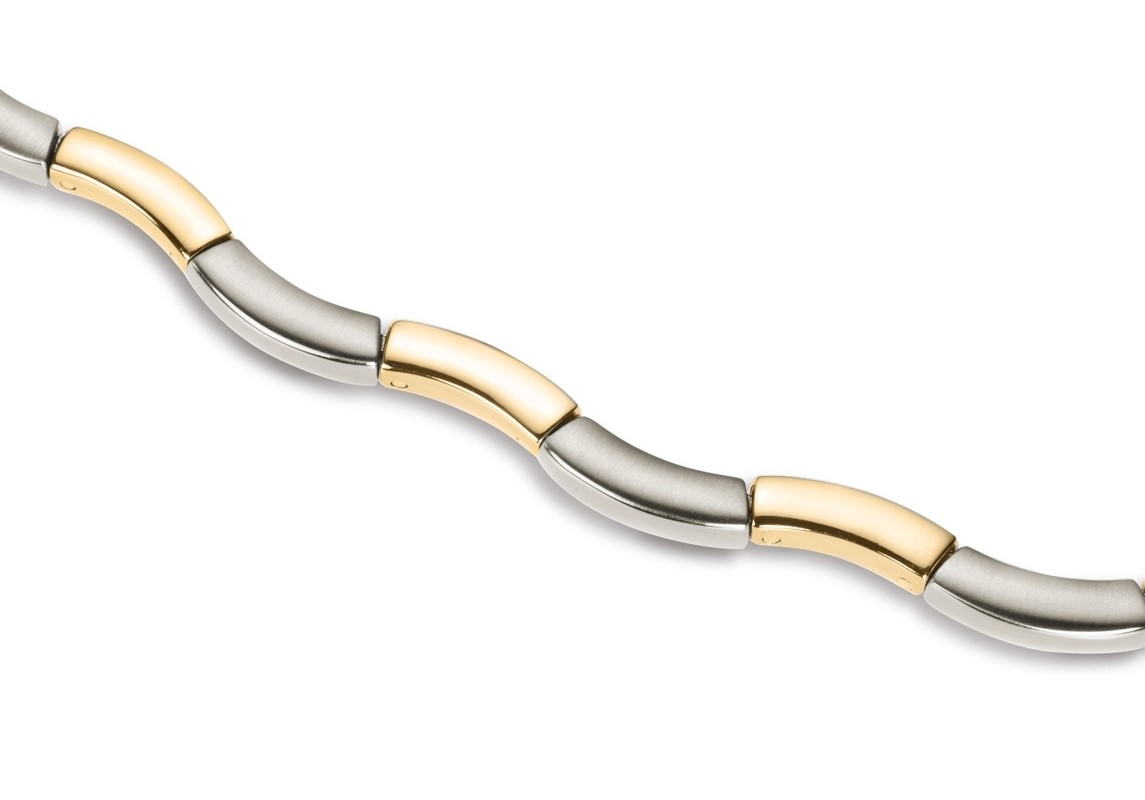 Boccia Damen Collier 0844-02 Titan teil-goldplattiert