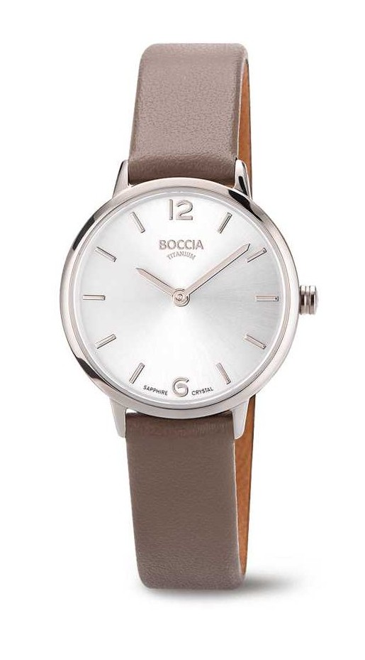 Boccia Damen Armbanduhr Trend 3345-01 Reintitan mit Lederband beige 