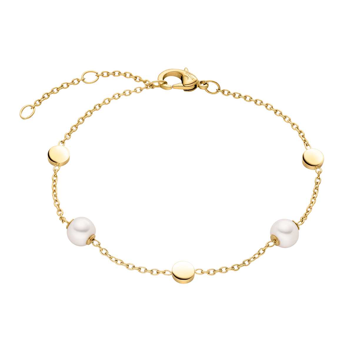 Boccia Damen Armband 03060-02 Reintitan goldplattiert mit Süßwasserzuchtperlen