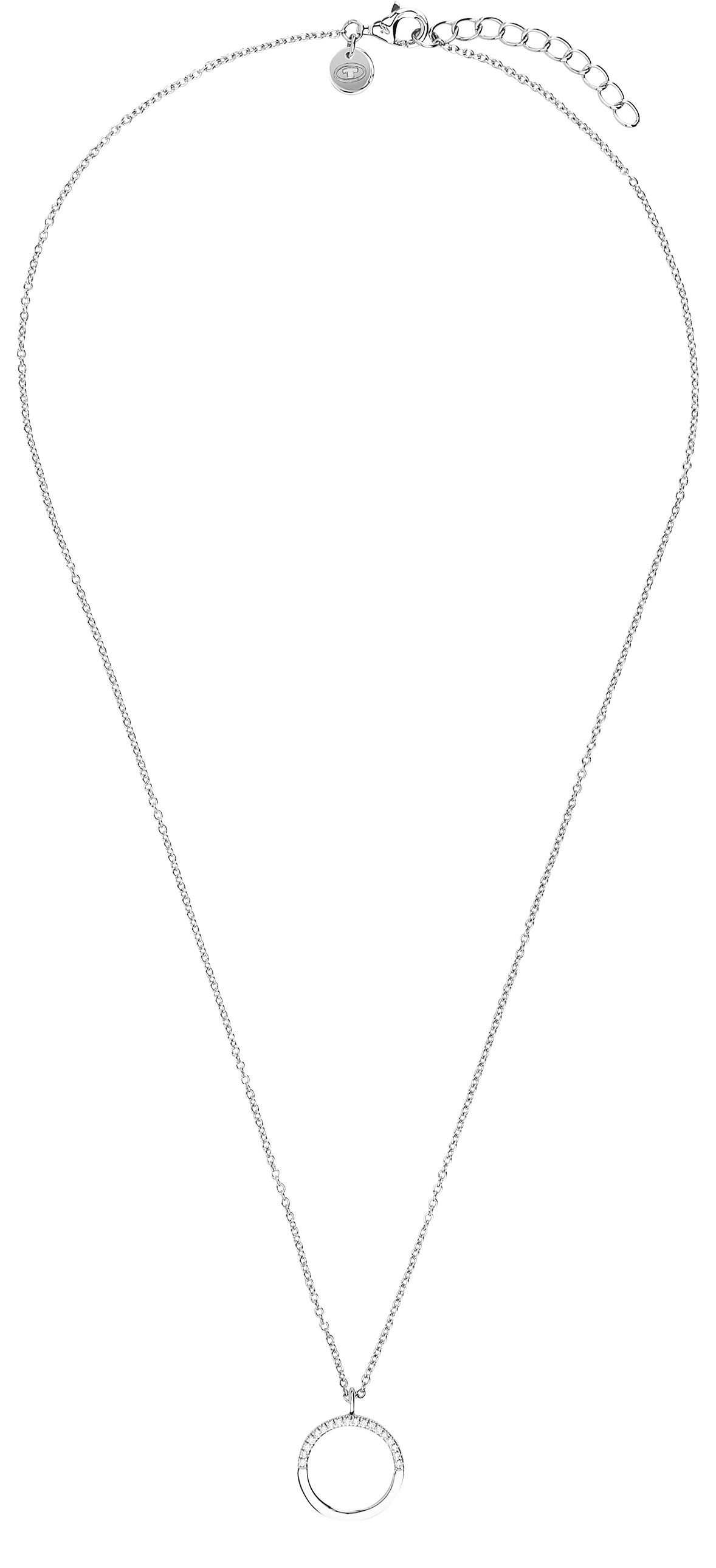 Tom Tailor Damen Halskette 2101279 mit Anhänger Kreis Silber 925 synth. Zirkonia
