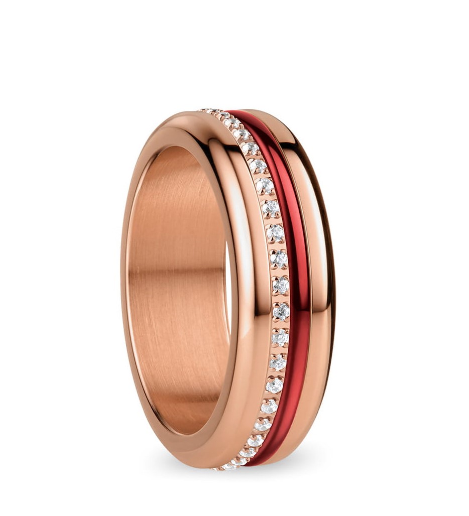 Bering Damen Ring Gubbi_9 Arctic Symphony Edelstahl roségold IP Kristallglas