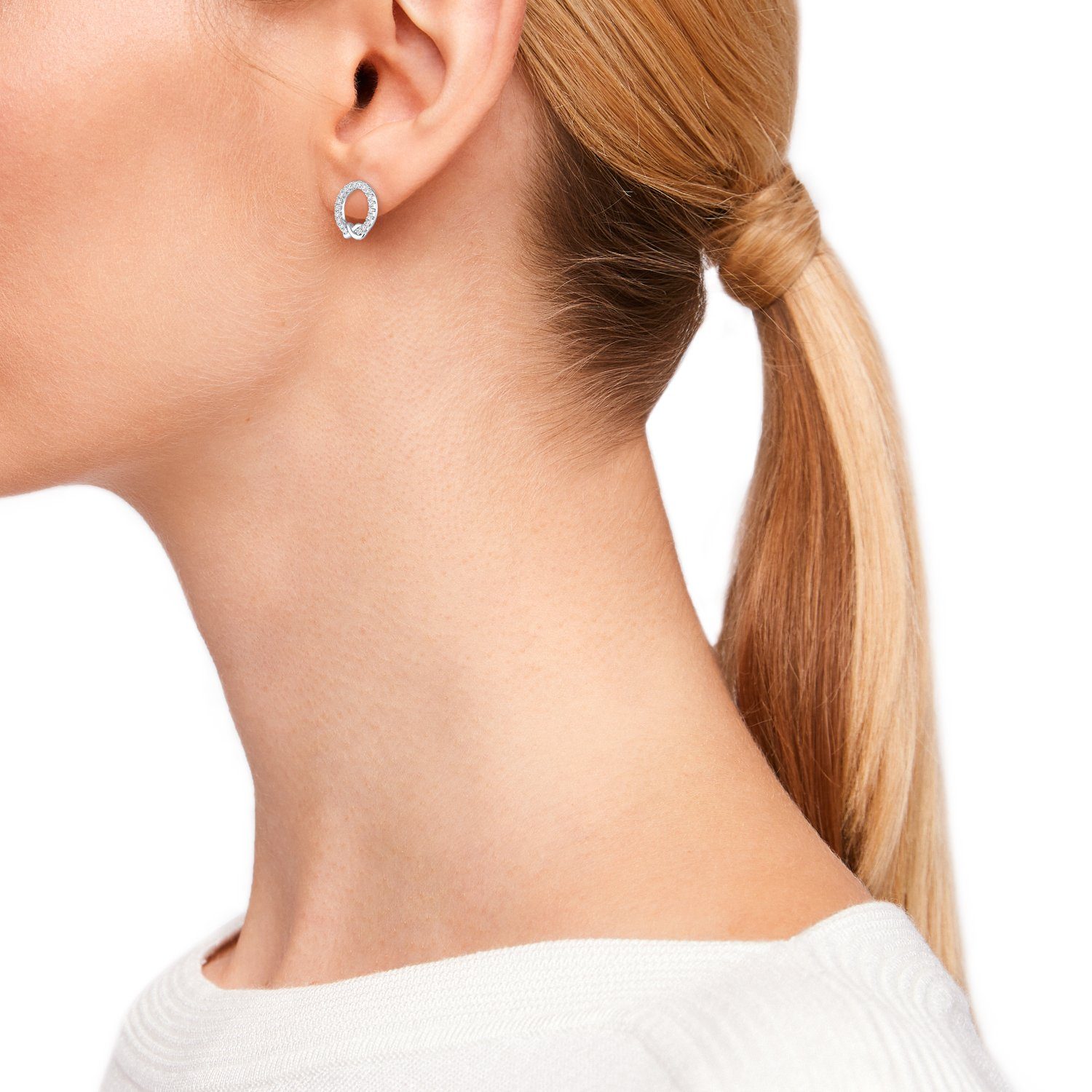 s.Oliver Damen Ohrstecker 2034965 Infinity Silber Zirkonia