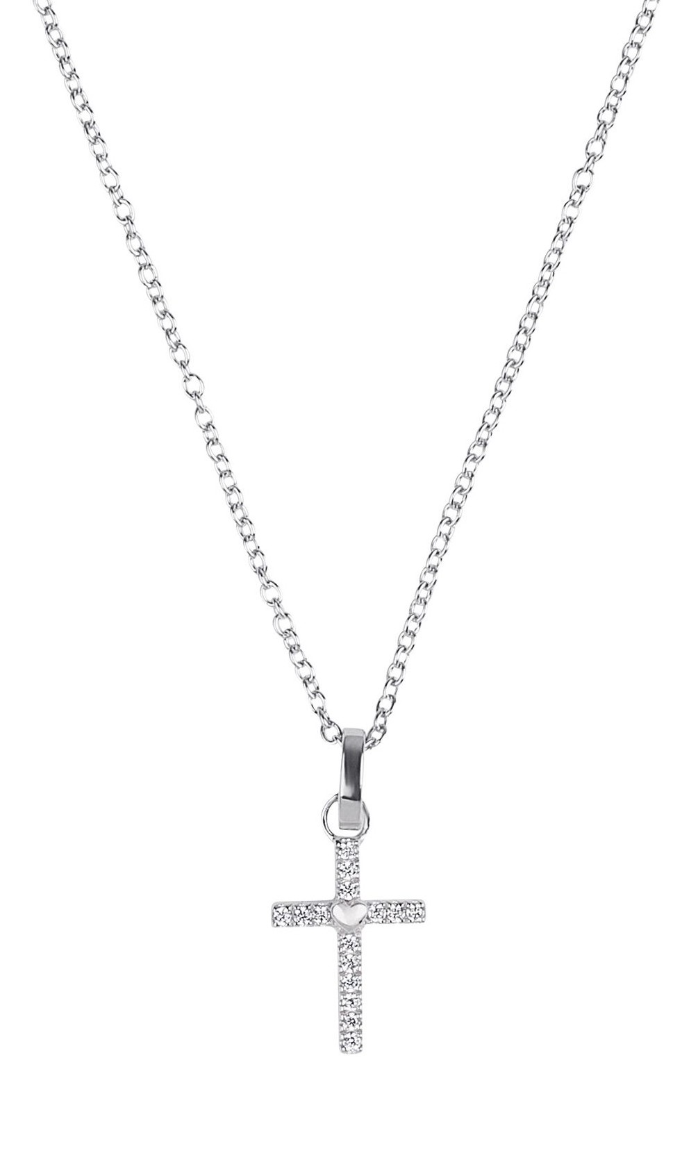 Tom Tailor Mädchen Halskette Kreuz 2101383 Silber 925 synth. Zirkonia