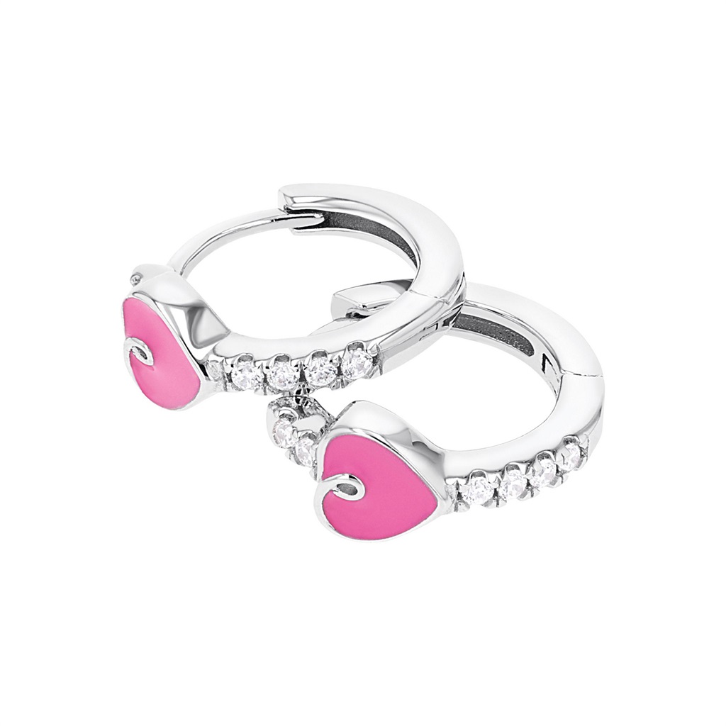 Lillifee Mädchen Creolen 2101028 Herz Pink Silber 925 