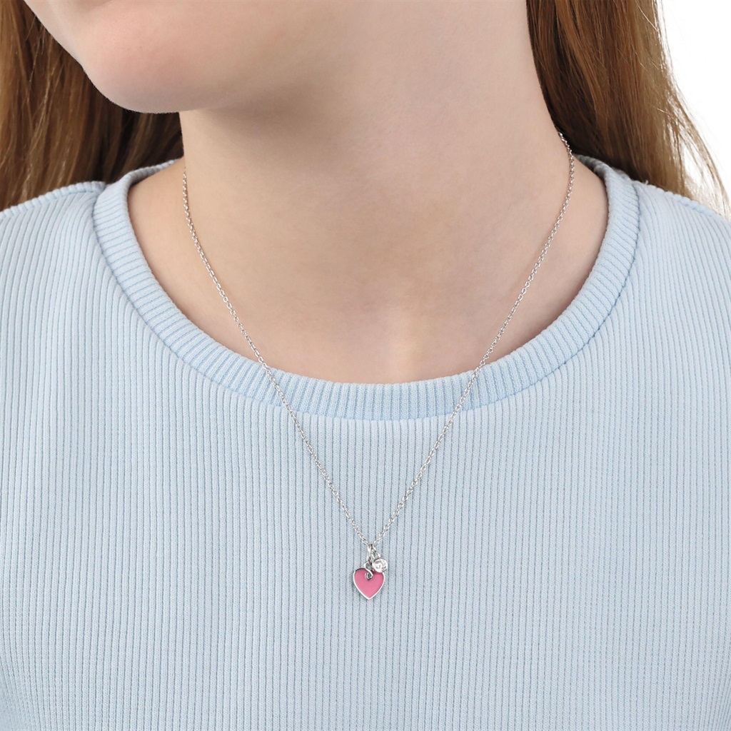 Lillifee Mädchen Halskette 2101026 mit Anhänger Herz Pink Silber 925
