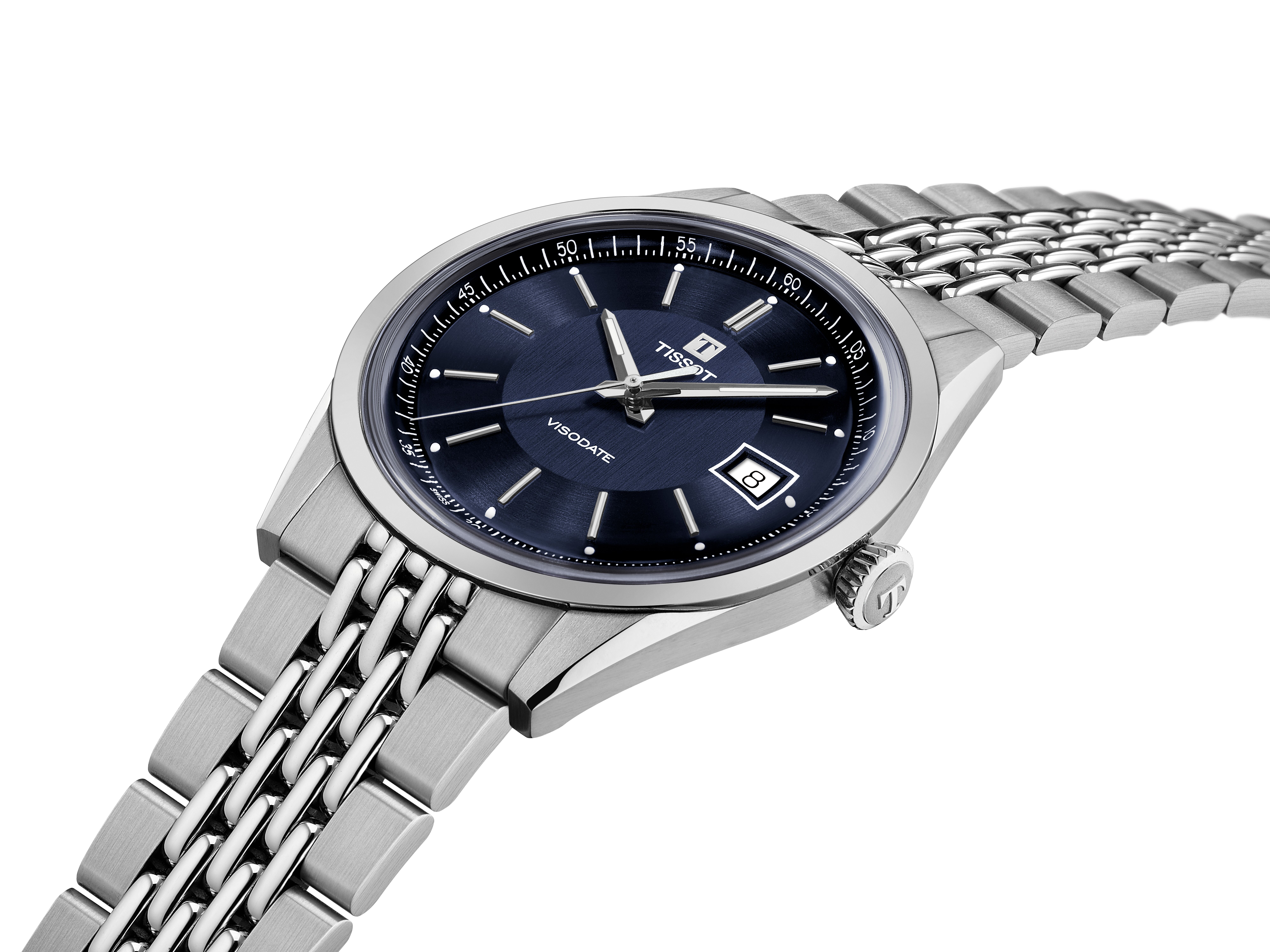 Tissot Armbanduhr T157.407.11.041.00 Visodate 39 mm Automatik mit dunkelblauem Zifferblatt