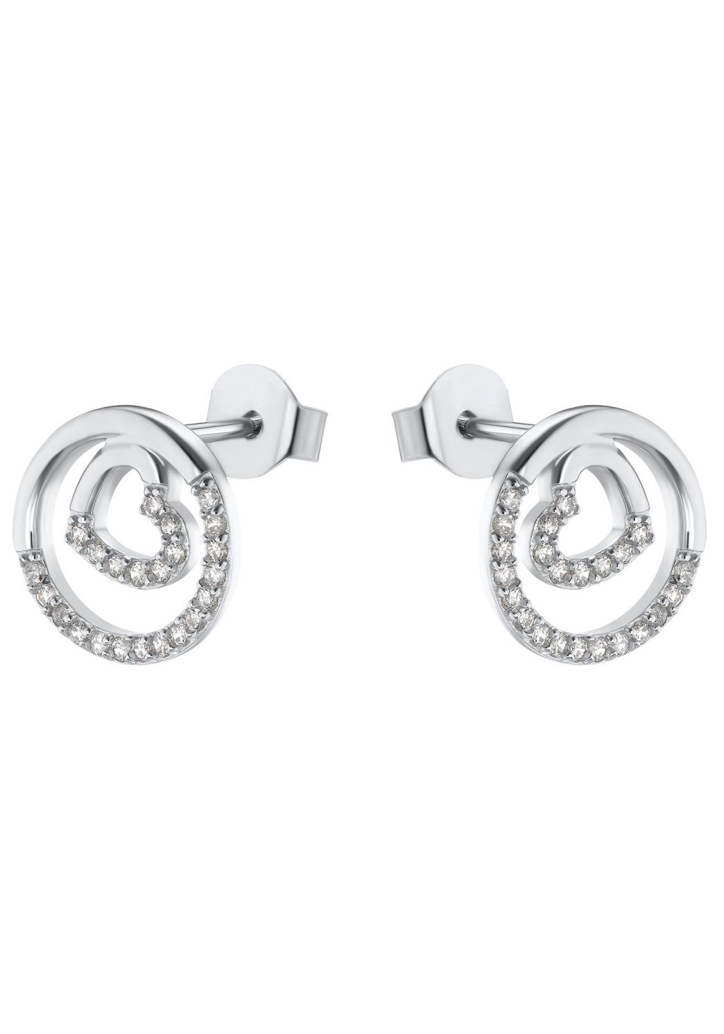 s.Oliver Damen Ohrstecker 2034376 Herz Silber 925 Zirkonia synth.