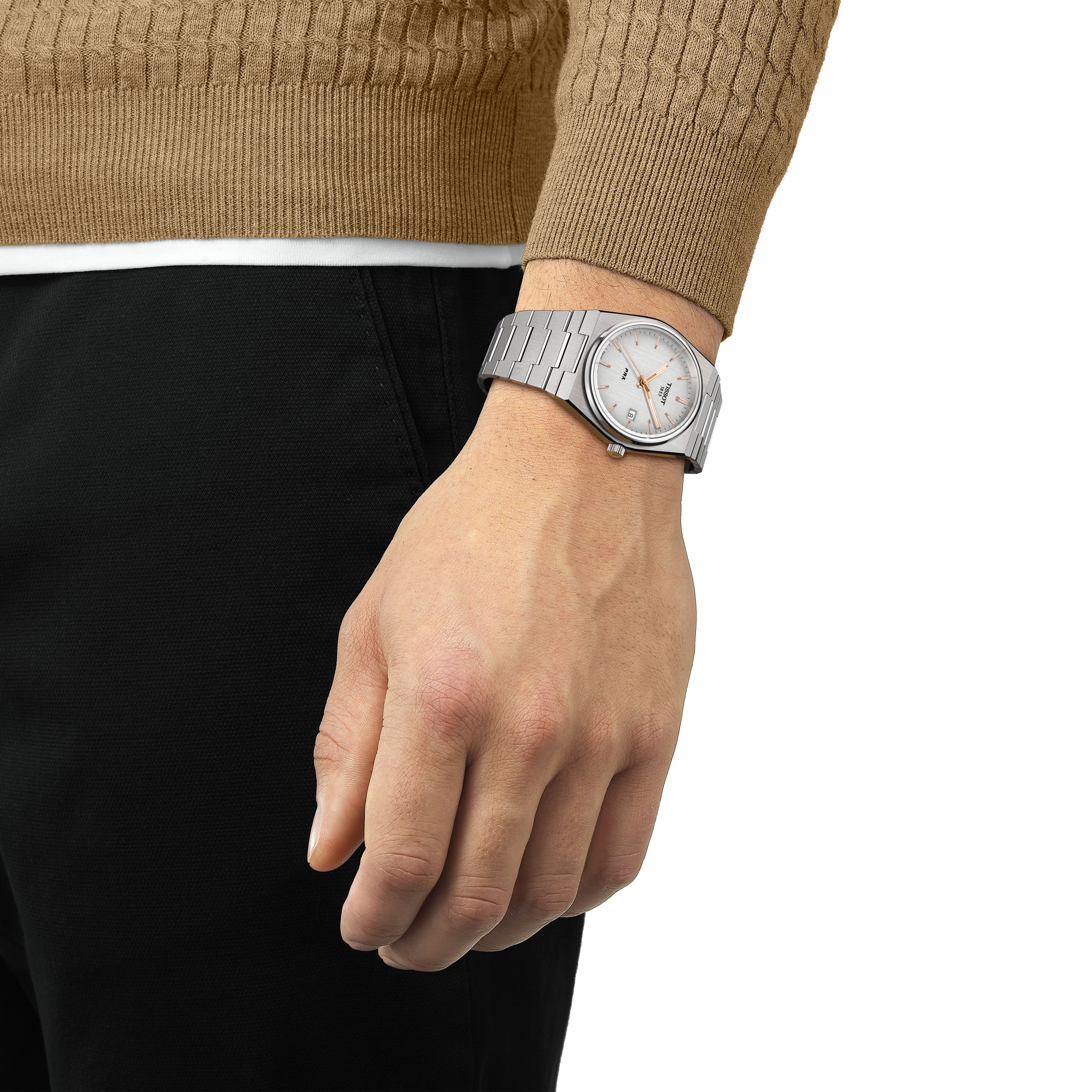 Tissot Armbanduhr T137.410.11.031.00 PRX 40 mm Edelstahl mit silberfarbigem Zifferblatt