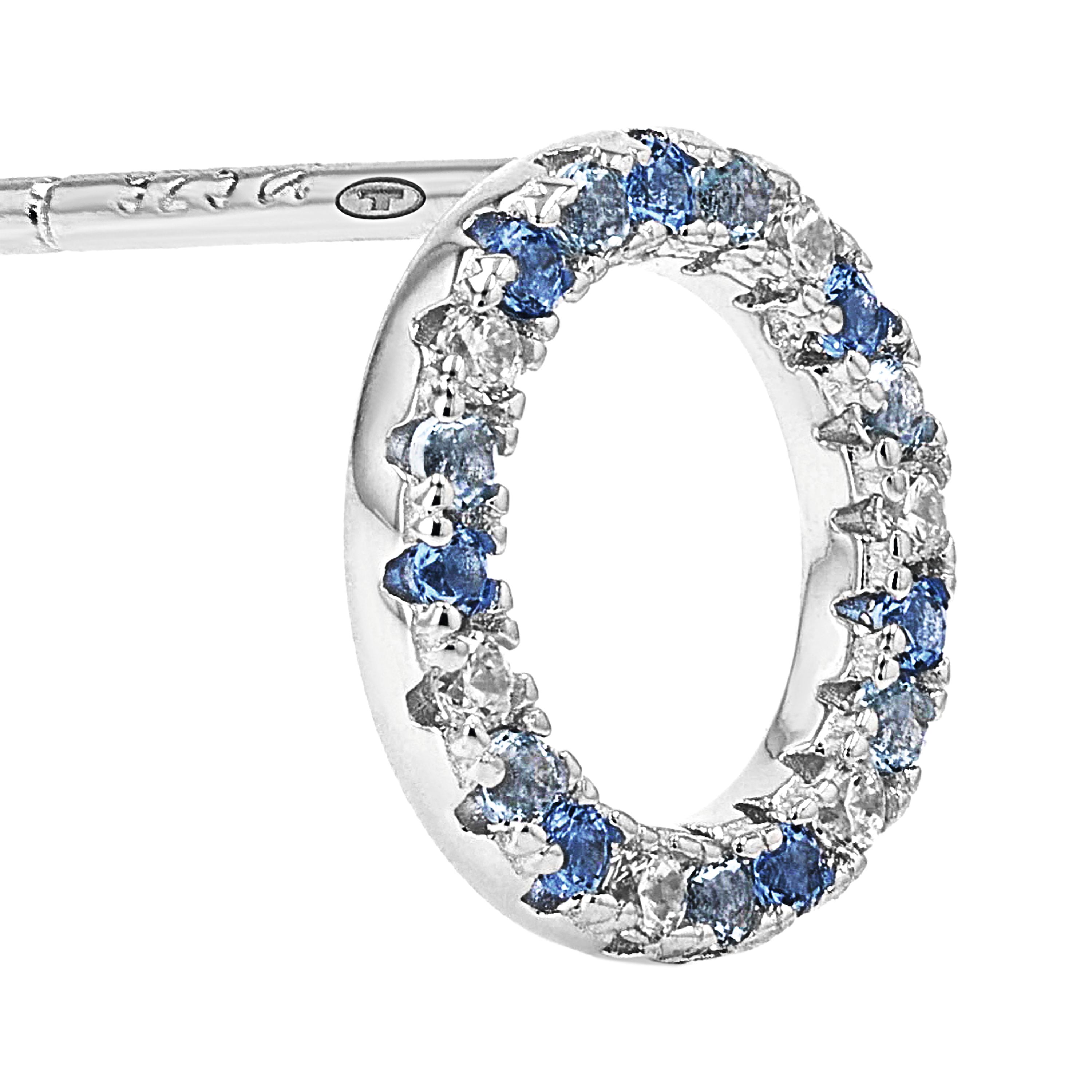 Tom Tailor Damen Ohrstecker 2101264 Silber 925 synth. Zirkonia blau weiß