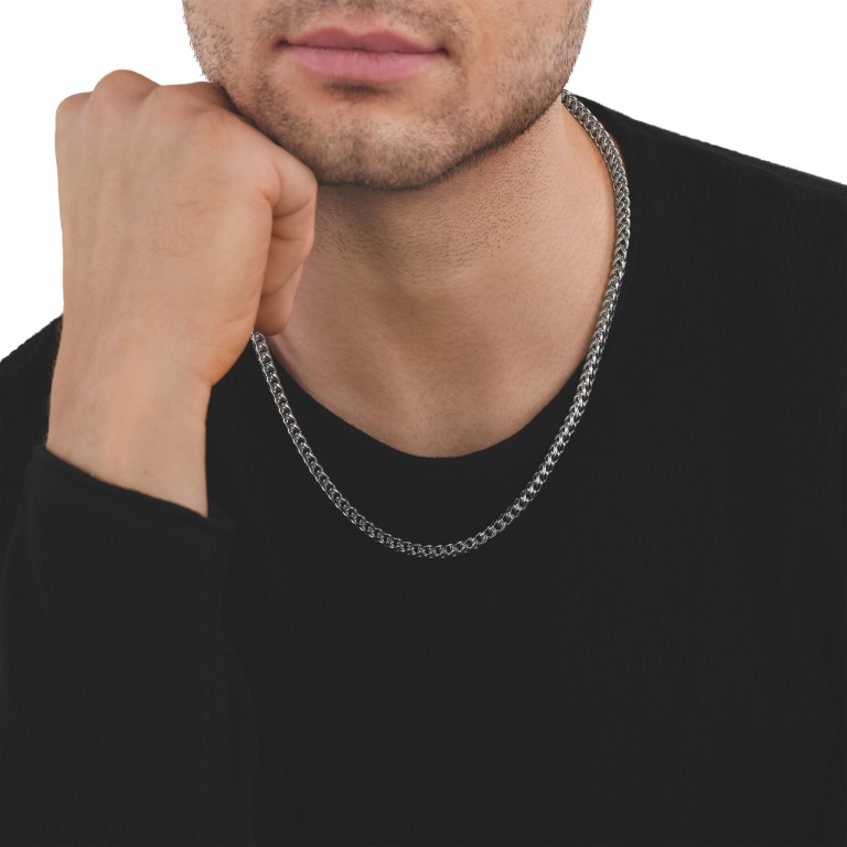 Tom Tailor Herren Halskette 2100687 Edelstahl mit eleganter Fuchsschwanzgliederung