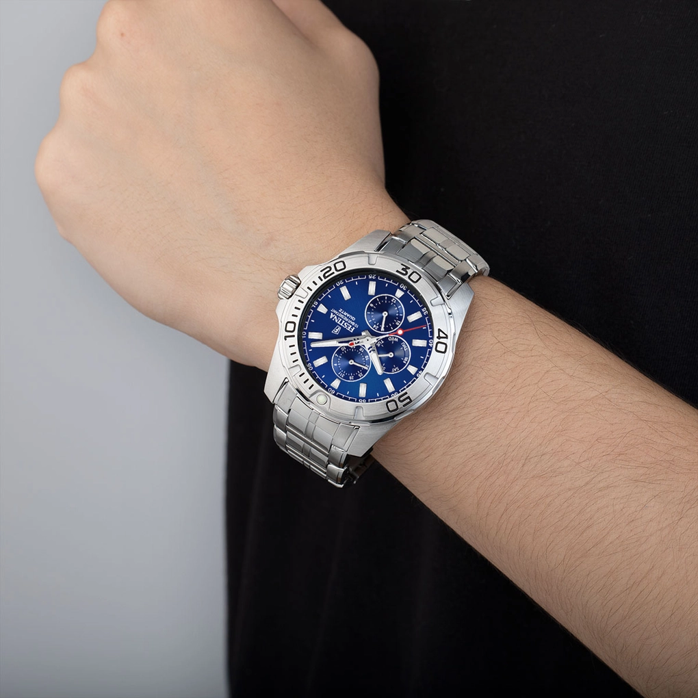 Festina Herren Armbanduhr F20445/2 Multifunktion Edelstahl