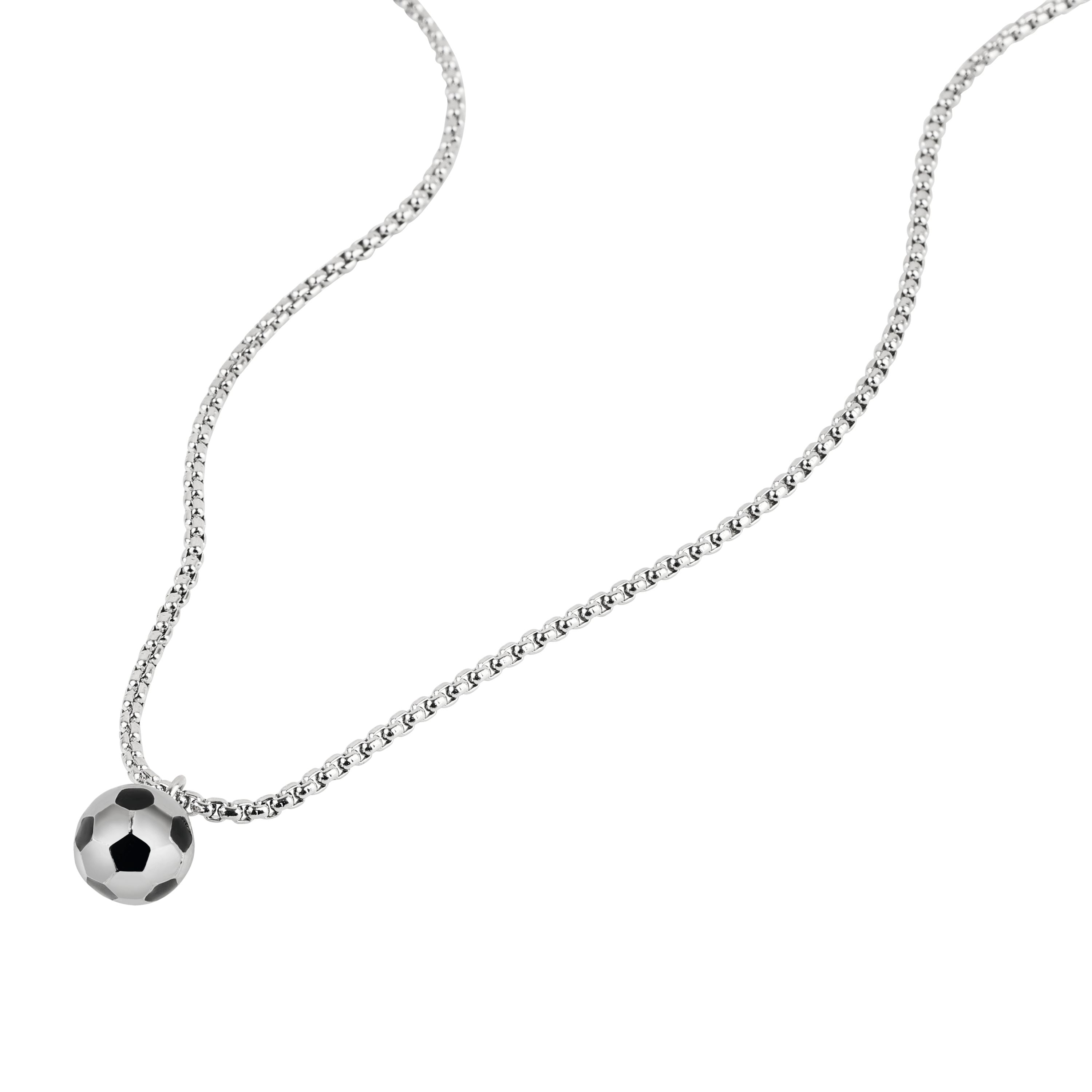 Tom Tailor Jungen Halskette 2101401 mit Fußball-Anhänger Edelstahl
