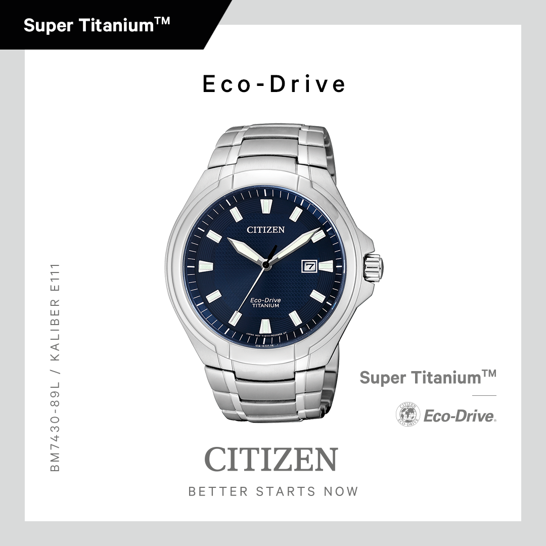 Citizen Herren Armbanduhr BM7430-89L Eco Drive Titanium
