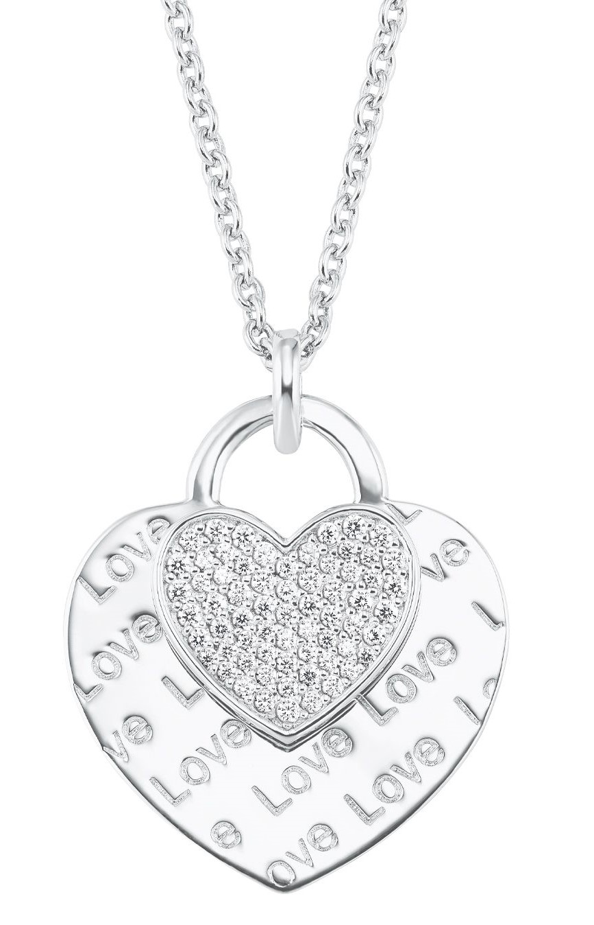 s.Oliver Damen Halskette 2026089 Herz Silber Zirkonia