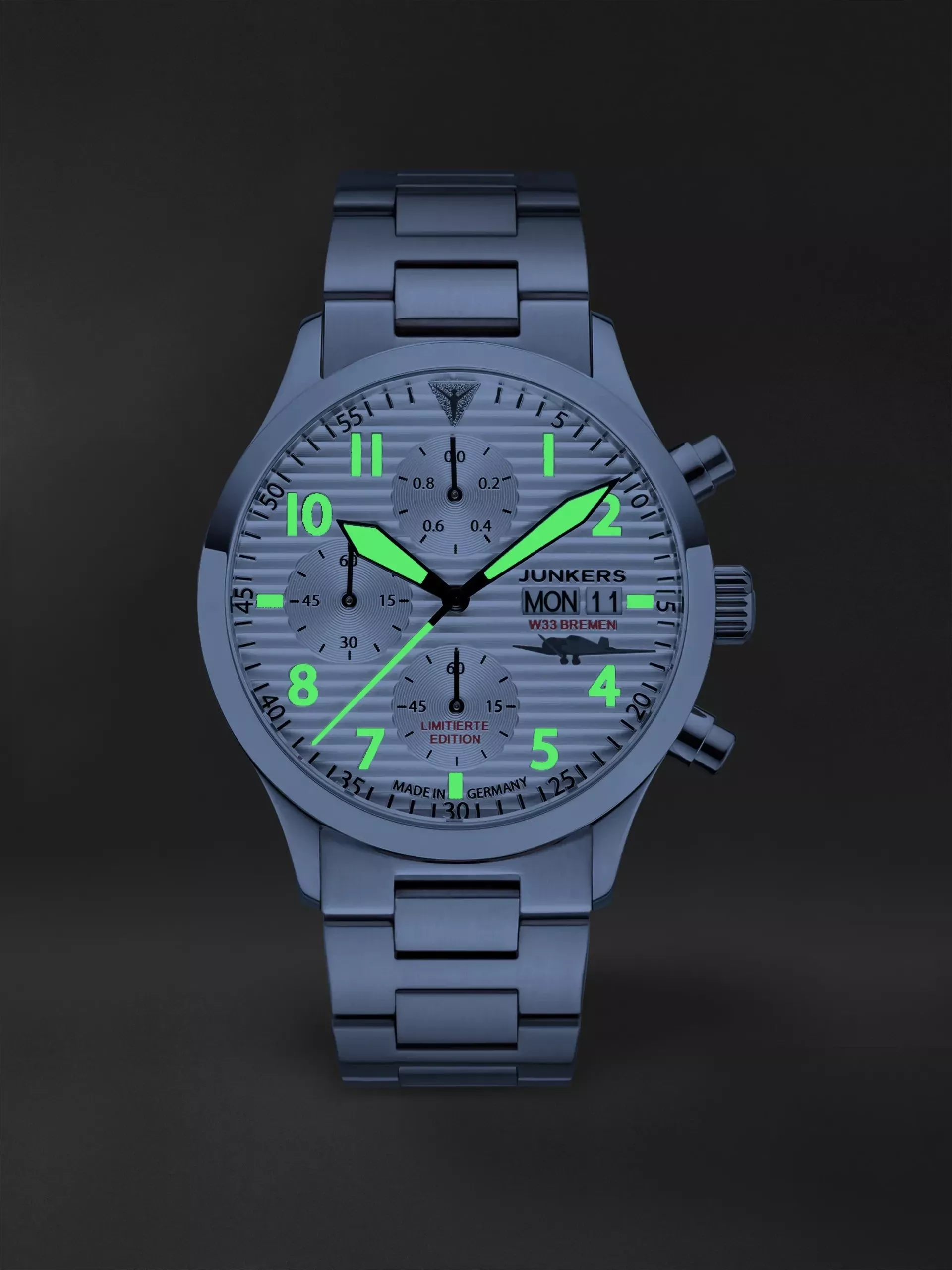 Junkers Herren Armbanduhr 9.14.02.03.M Chronograph W33 Bremen Limited Edition