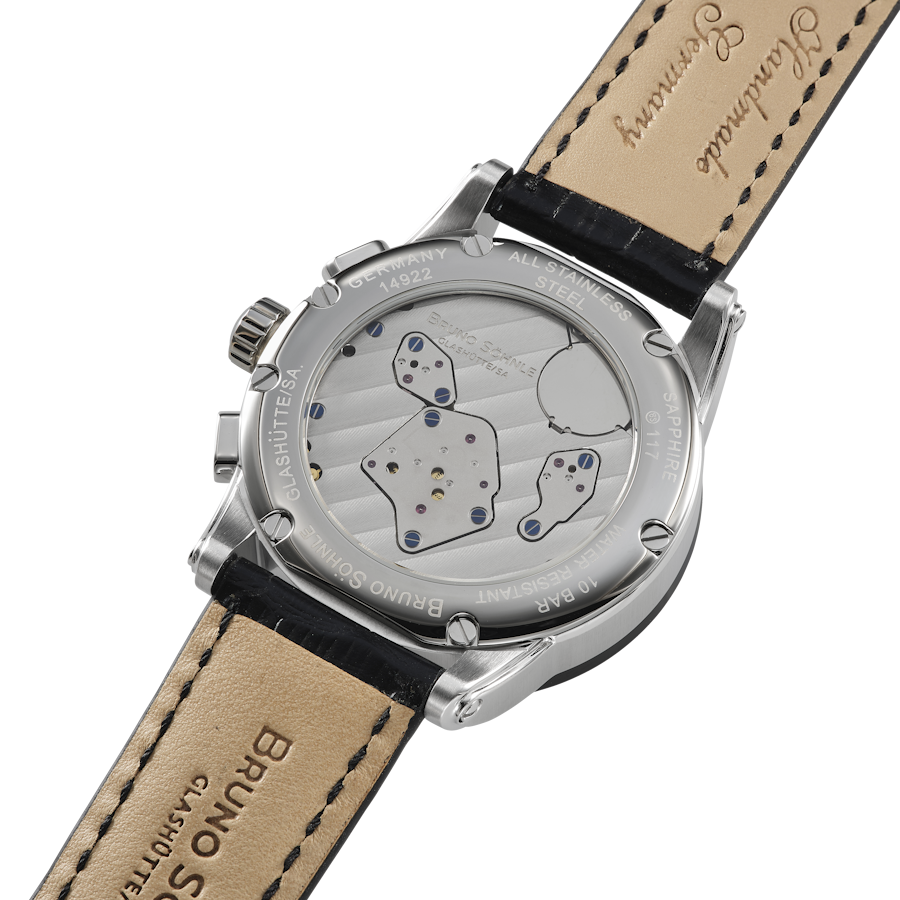 Bruno Söhnle Herren Armbanduhr Grandioso 17-73117-741 Chronograph Edelstahl Lederband schwarz