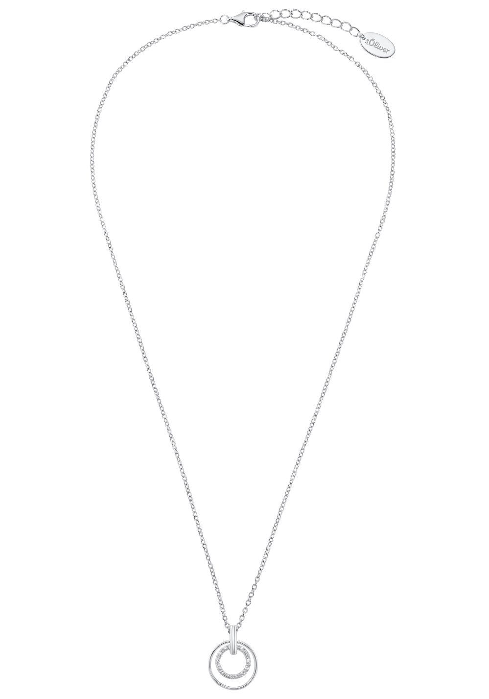 s.Oliver Damen Halskette 2034373 mit Anhänger Silber 925 Zirkonia synth. 