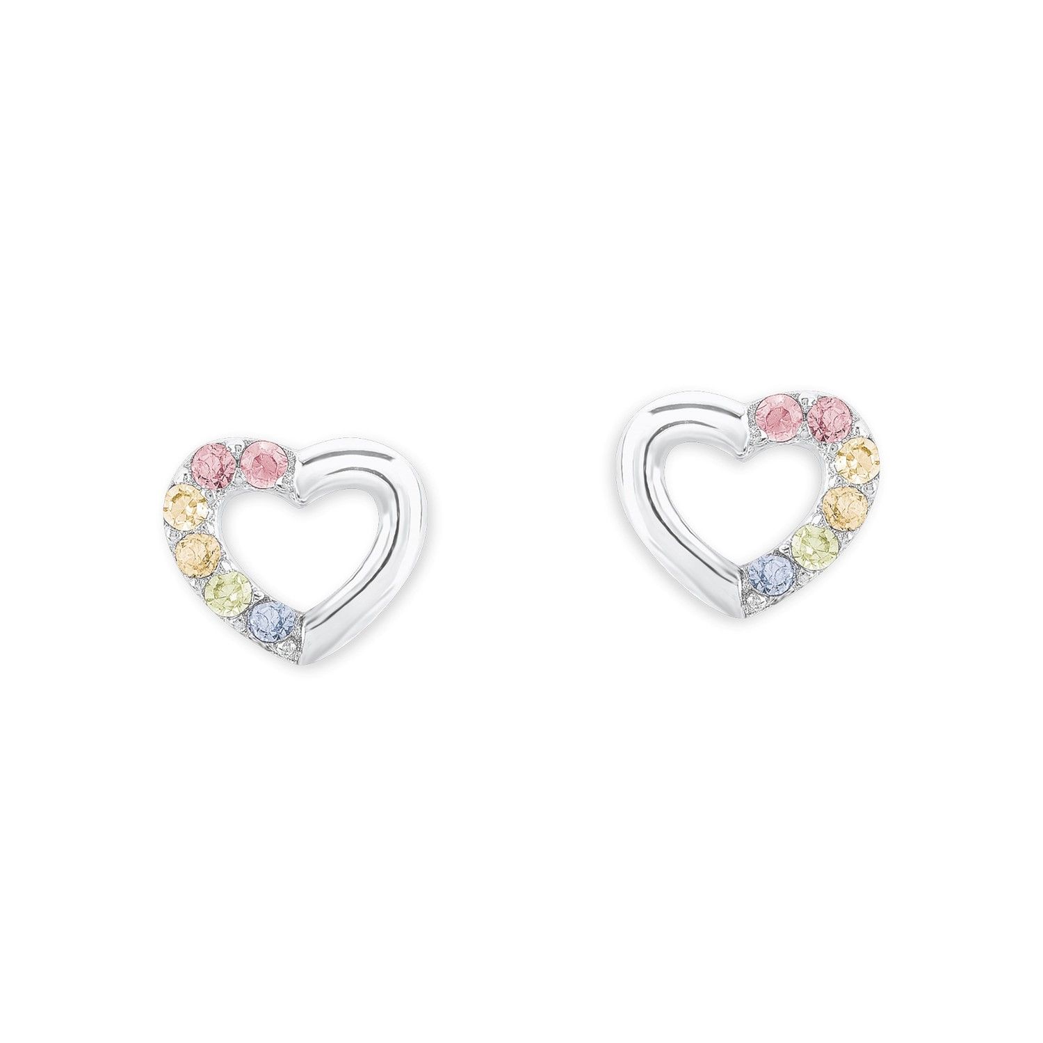 Lillifee Mädchen Ohrstecker 2024376 Herz bunt Silber 925