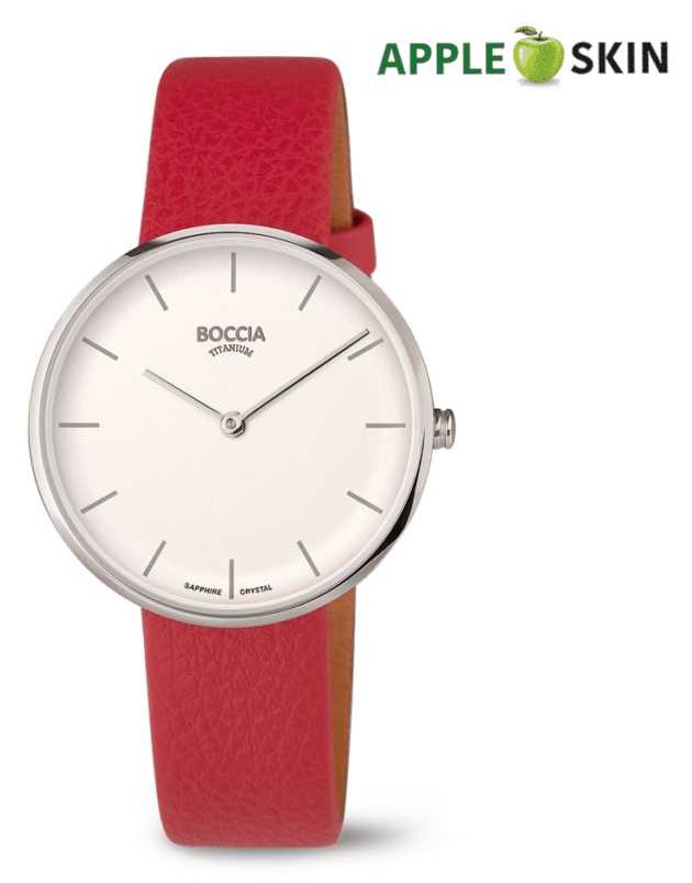 Boccia Damen Armbanduhr 3327-01 Trend Lederband APPLE SKIN vegan