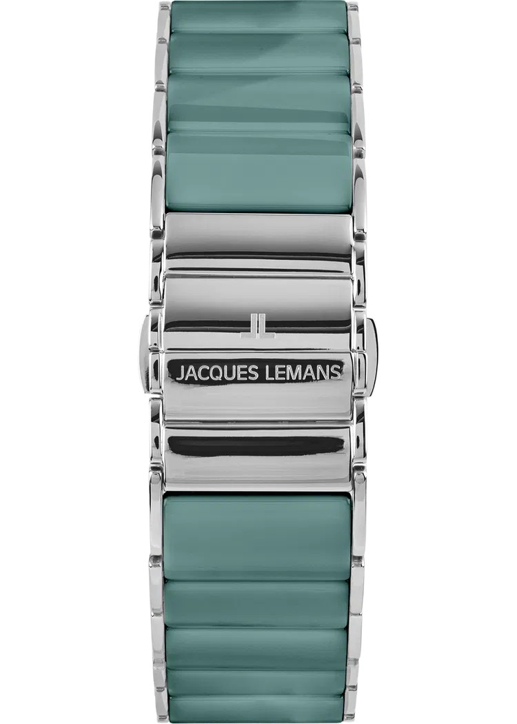 Jacques Lemans Damen Armbanduhr Dublin 1-2214E Edelstahl IP Gold Keramik türkis