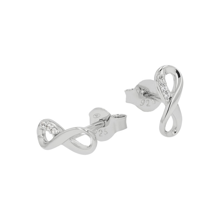 Tom Tailor Damen Ohrstecker Infinity 2100585 Silber 925 synth. Zirkonia