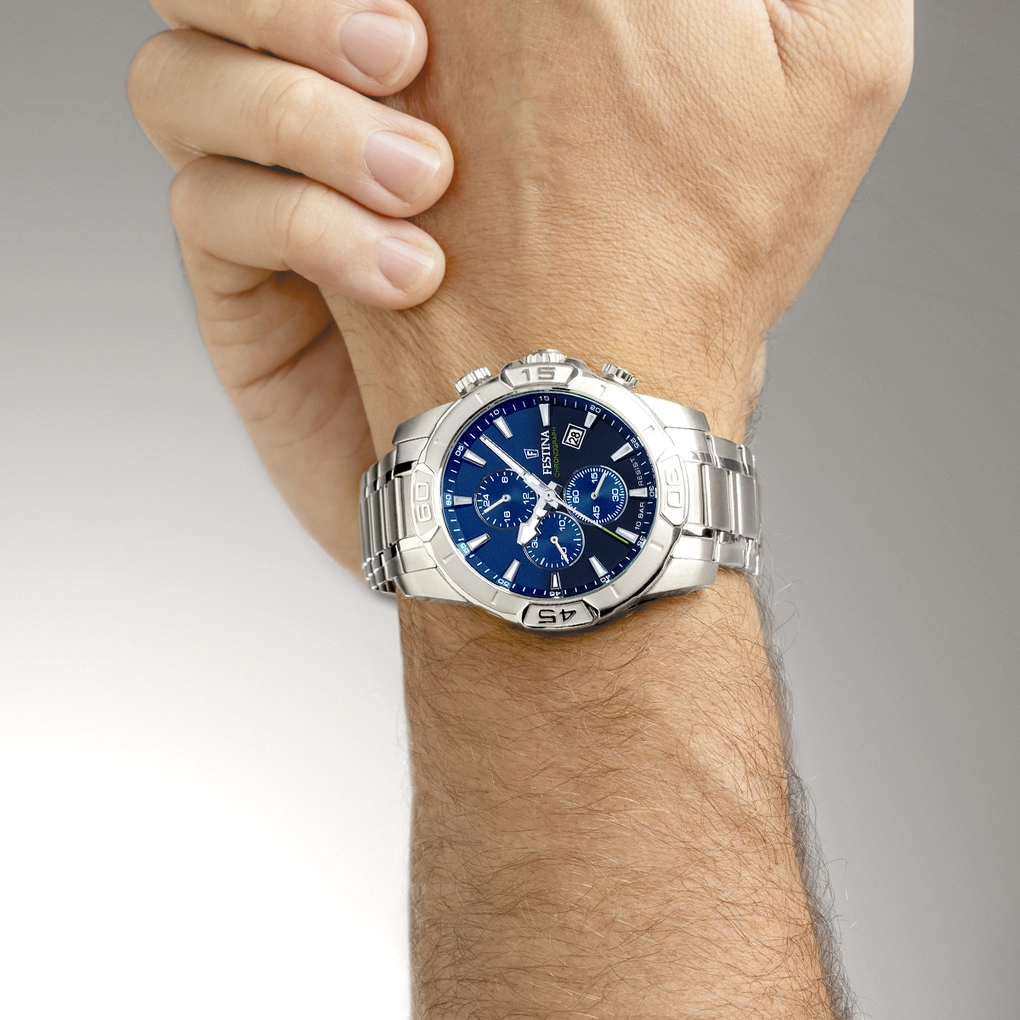 Festina Herren Armbanduhr Timeless Chronograph F20704/4 Edelstahl