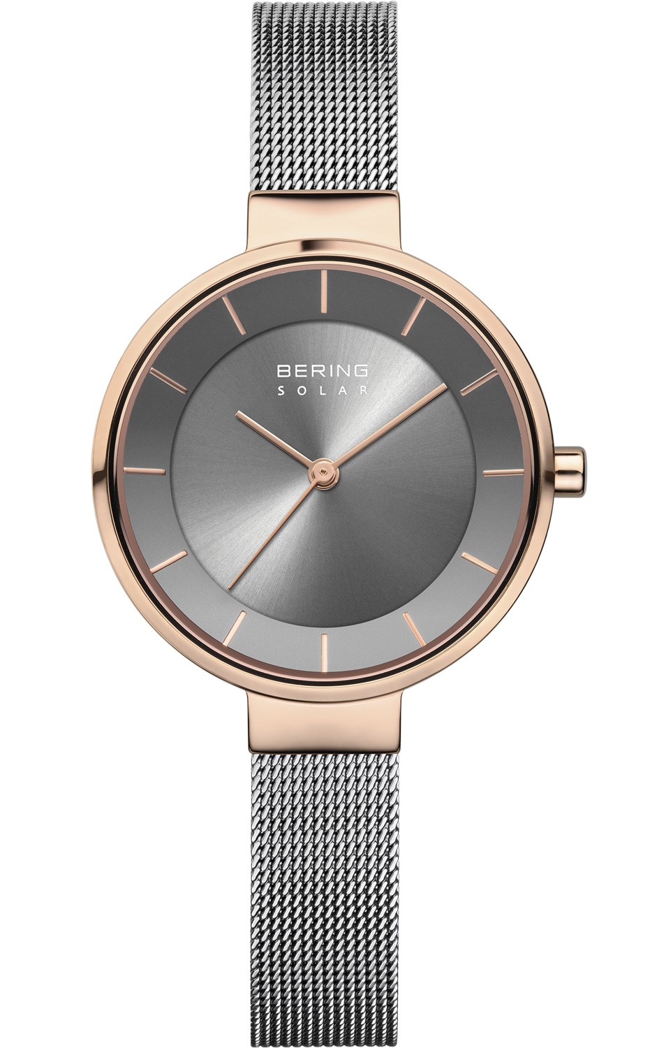 Bering Damen Armbanduhr 14631-369 Slim Solar Roségold