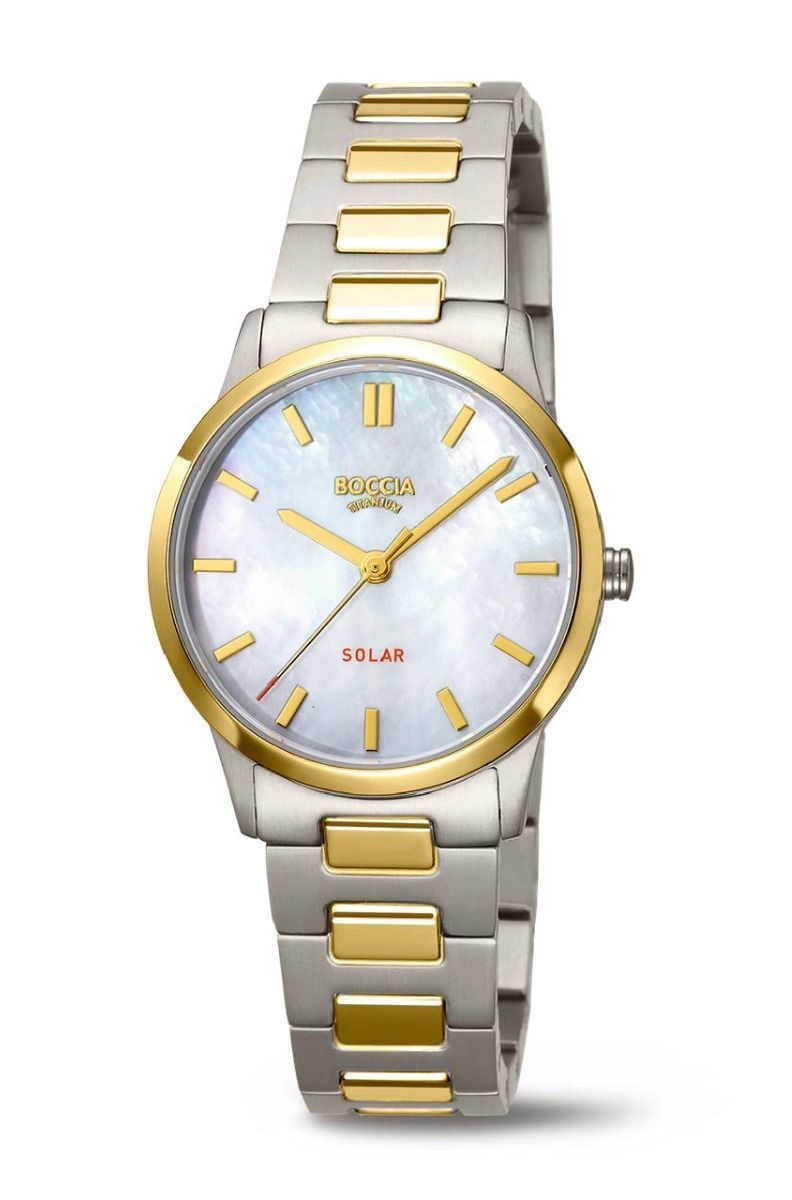 Boccia Damen Armbanduhr Solar 3363-04 Titan bicolor