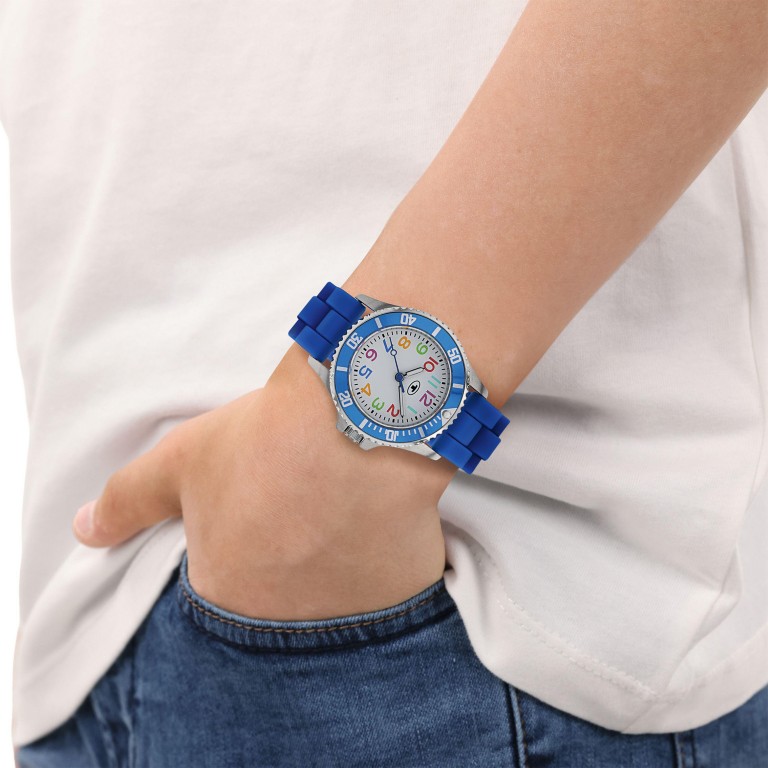 Tom Tailor Jungen Armbanduhr 2100703 Edelstahl Silikonband blau 