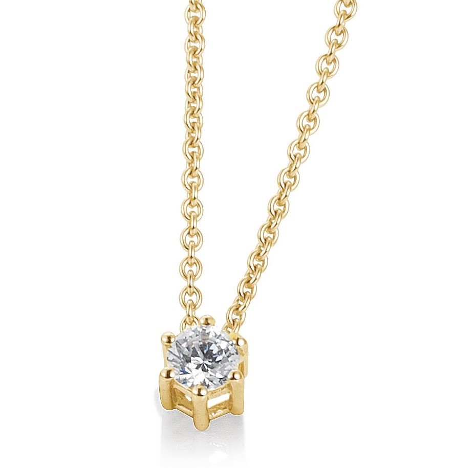 Breuning Collier 61/01441 Solitaire 6er Krappe Brillant Gelbgold