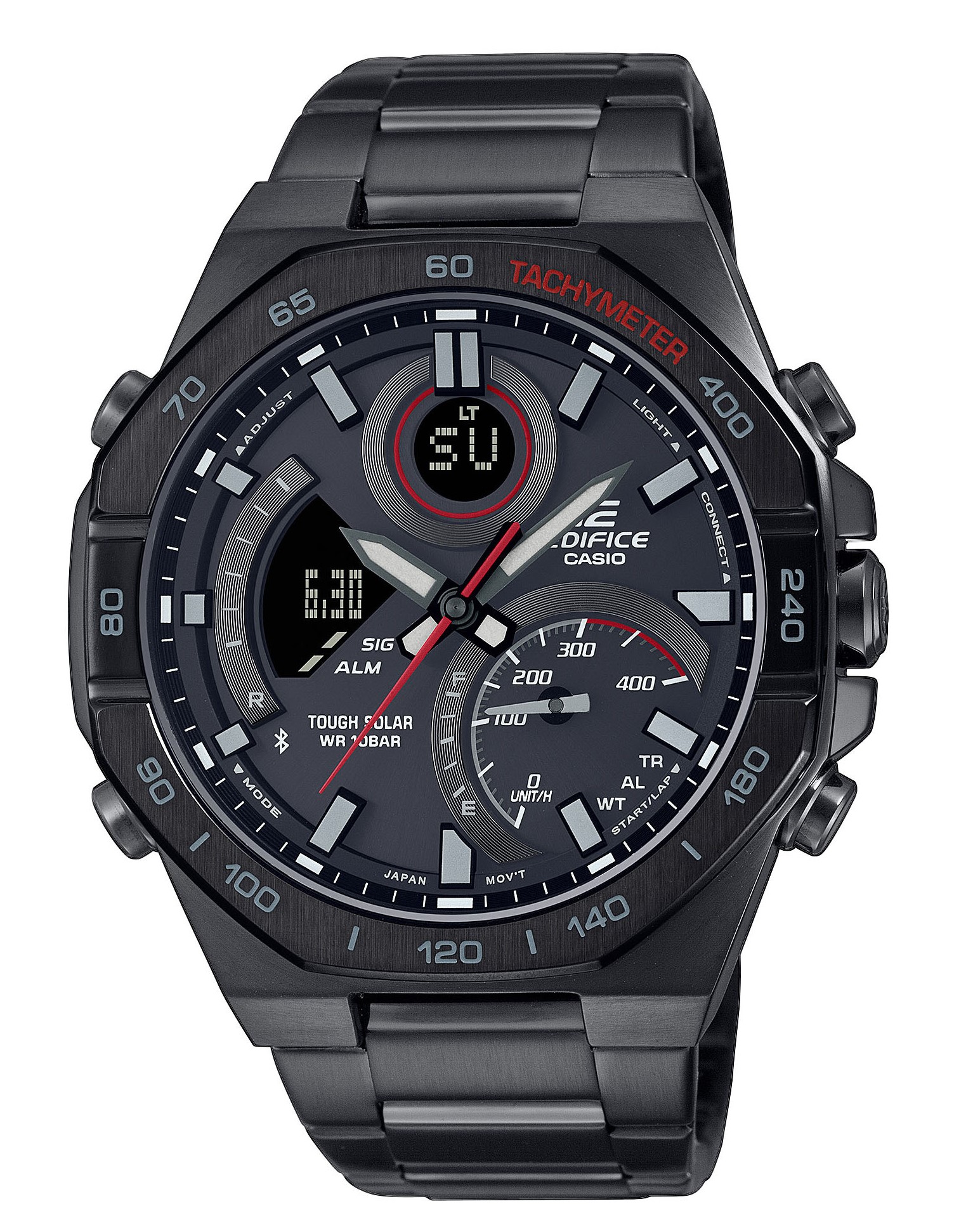 Casio Herren Armbanduhr Edifice ECB-950DC-1AEF Solar Bluetooth Smart Edelstahl IP schwarz