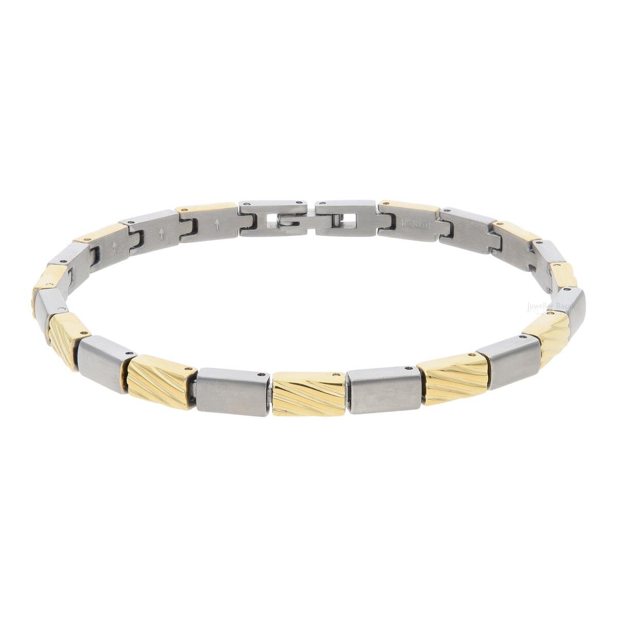 Boccia Damen Armband 03062-02 Reintitan bicolor mit Goldplattierung