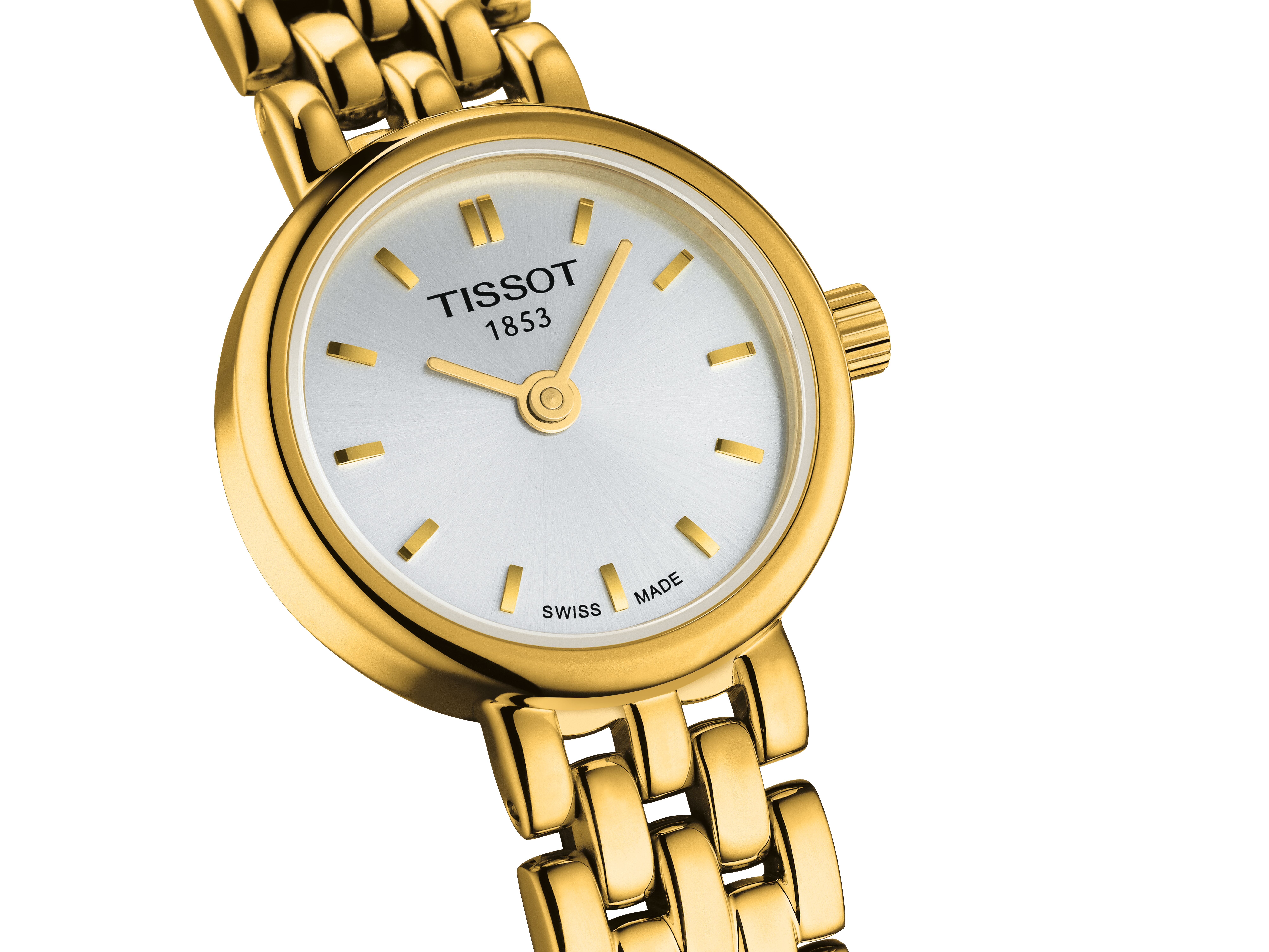 Tissot Damen Armbanduhr T058.009.33.031.00 Lovely Round 19.5mm Edelstahl mit goldfarbiger PVD-Beschichtung