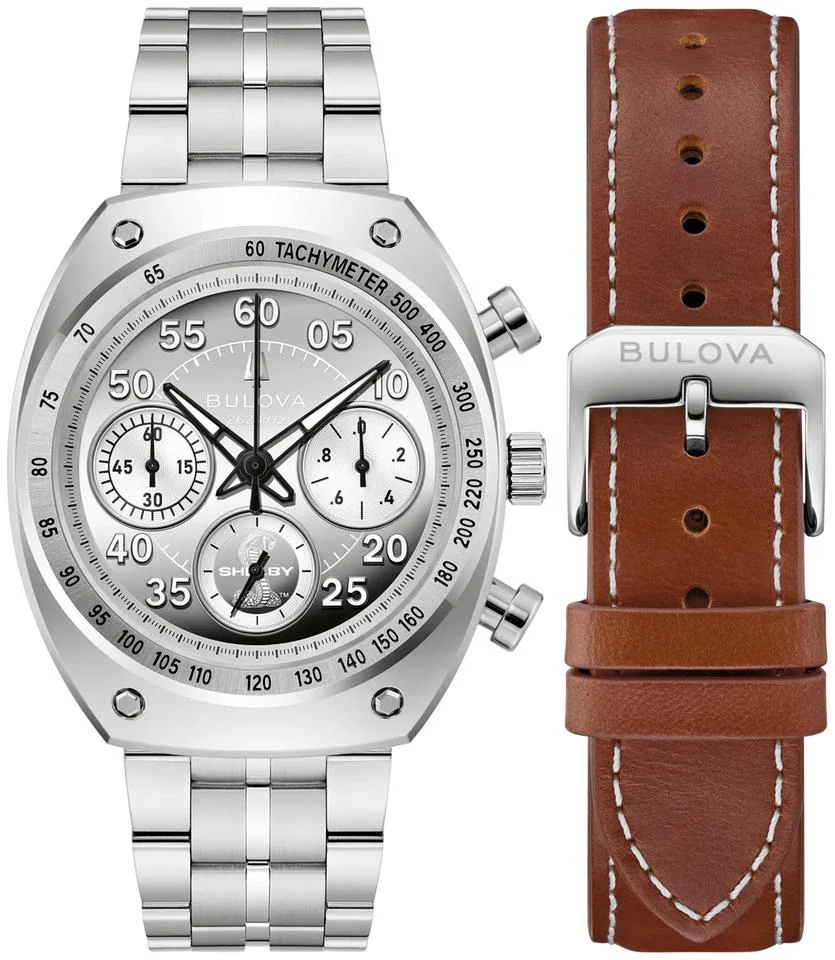 Bulova Herren Armbanduhr 96K118 Shelby Chronograph Edelstahl mit Wechselband Limited Edition