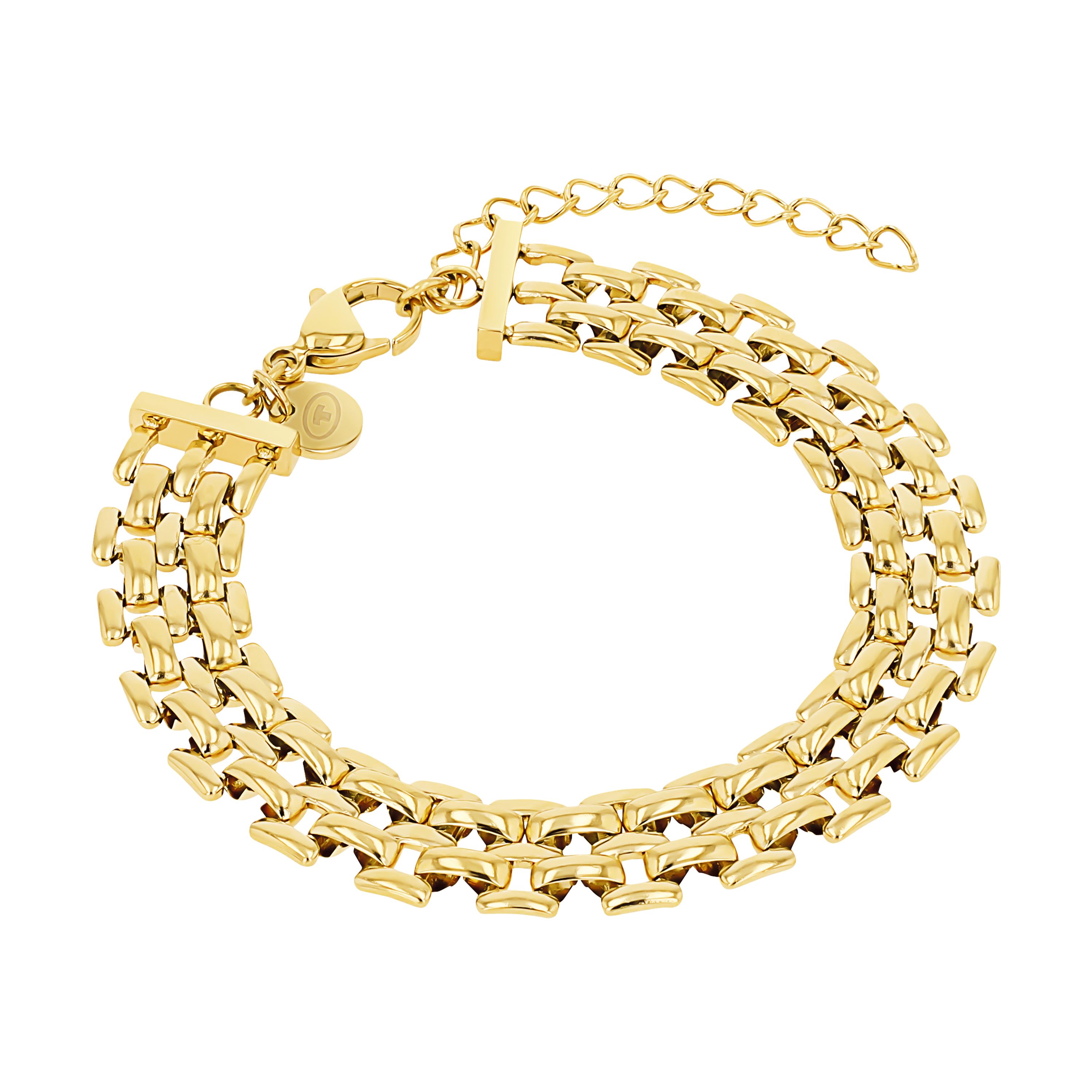 Tom Tailor Damen Armband 2101432 Edelstahl Fantasiegliederung goldplattiert 