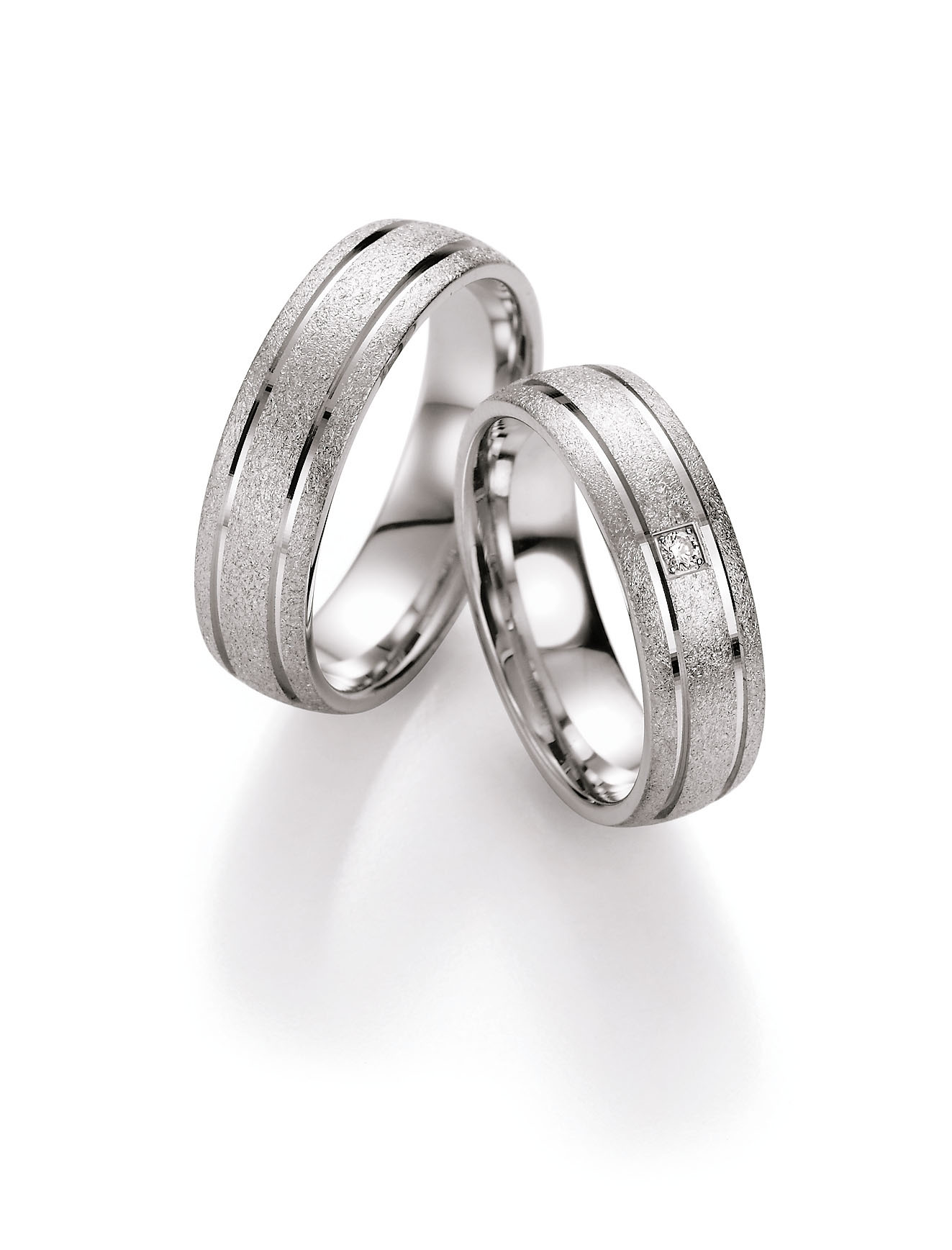 Eheringe Trauringe White Style Silver Inspiration Brilliant 55-10090 / 55-10100