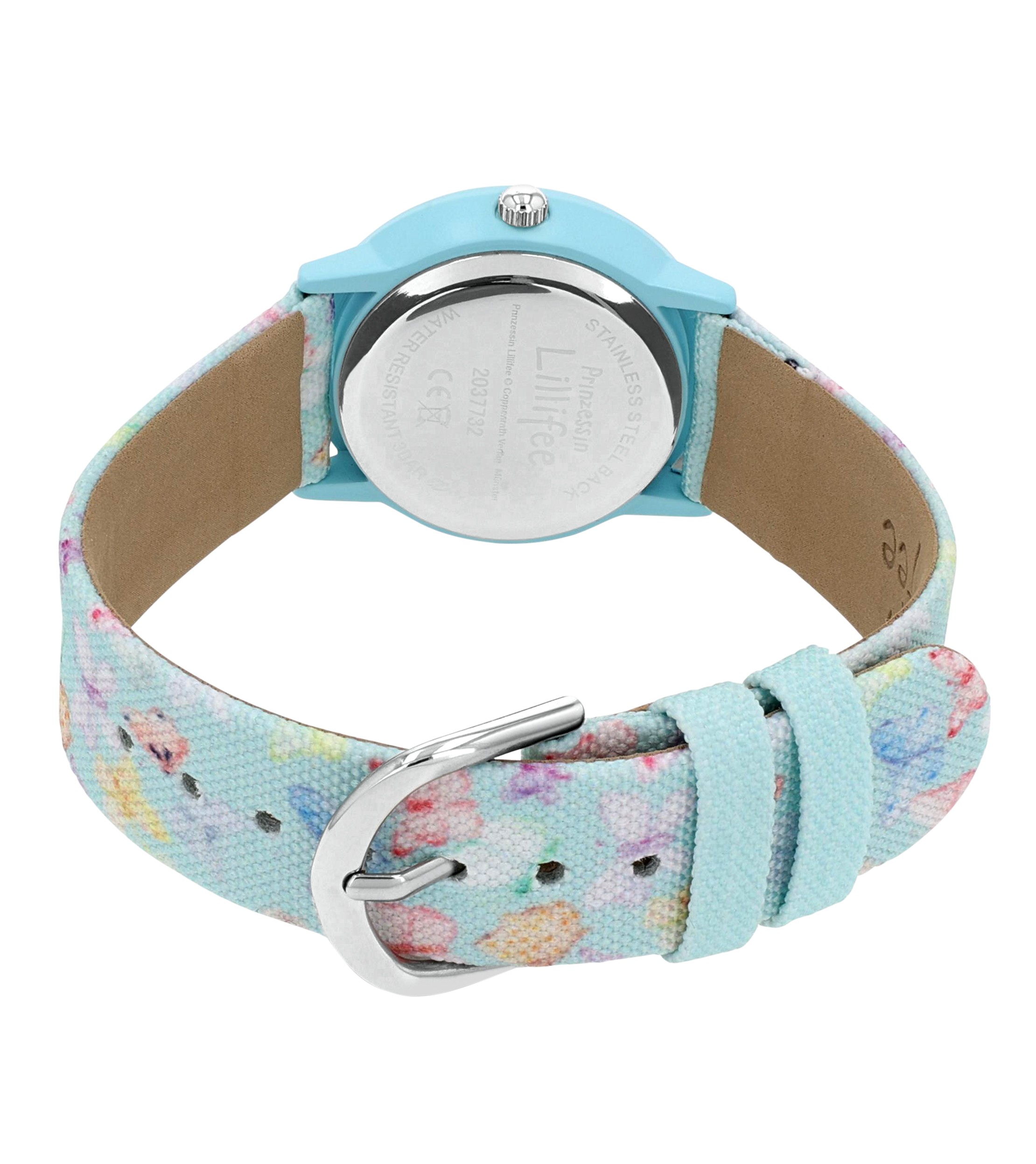 Prinzessin Lillifee Mädchen Armbanduhr 2037732 Textilband Schmetterlinge hellblau