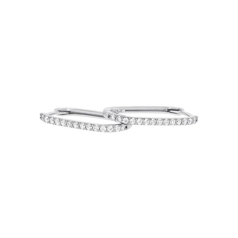 Tom Tailor Damen Creolen 2100561 Silber 925 synth. Zirkonia