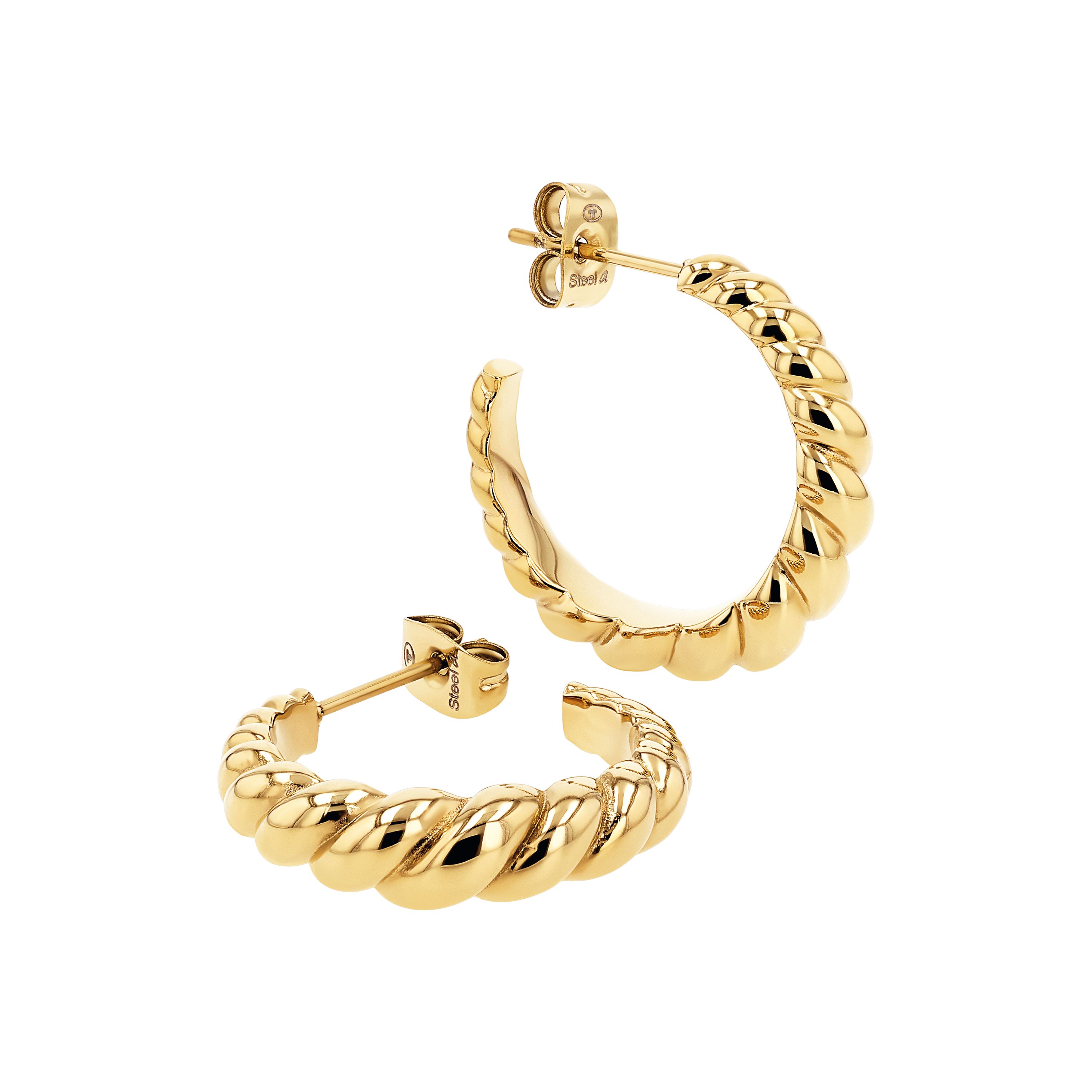 Tom Tailor Damen Creolen 2101363 Edelstahl goldplattiert