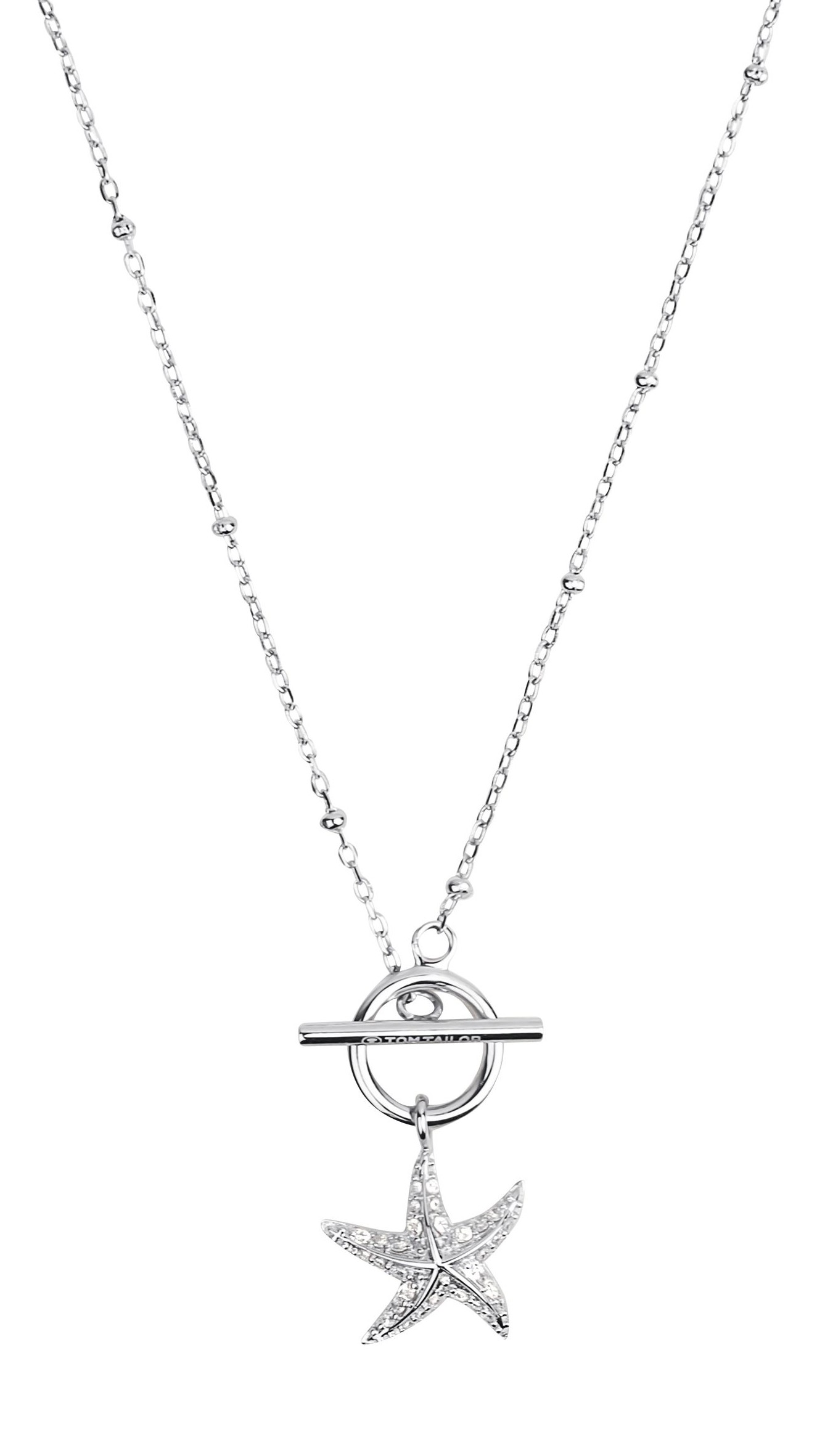 Tom Tailor Damen Halskette 2101253 mit Anhänger Seestern Silber 925 synth. Zirkonia